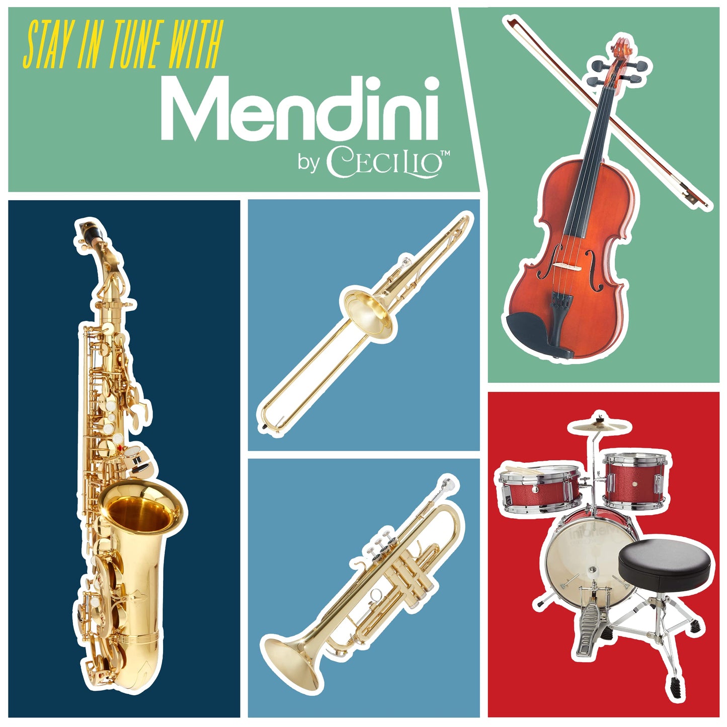 Mendini By Cecilio Violin For Kids &amp; Adults - 1/2 MV300 Satin Antique Violins, Student or Beginners Kit w/Case, Bow, Extra Strings, Tuner, Lesson Book - Stringed Musical Instruments