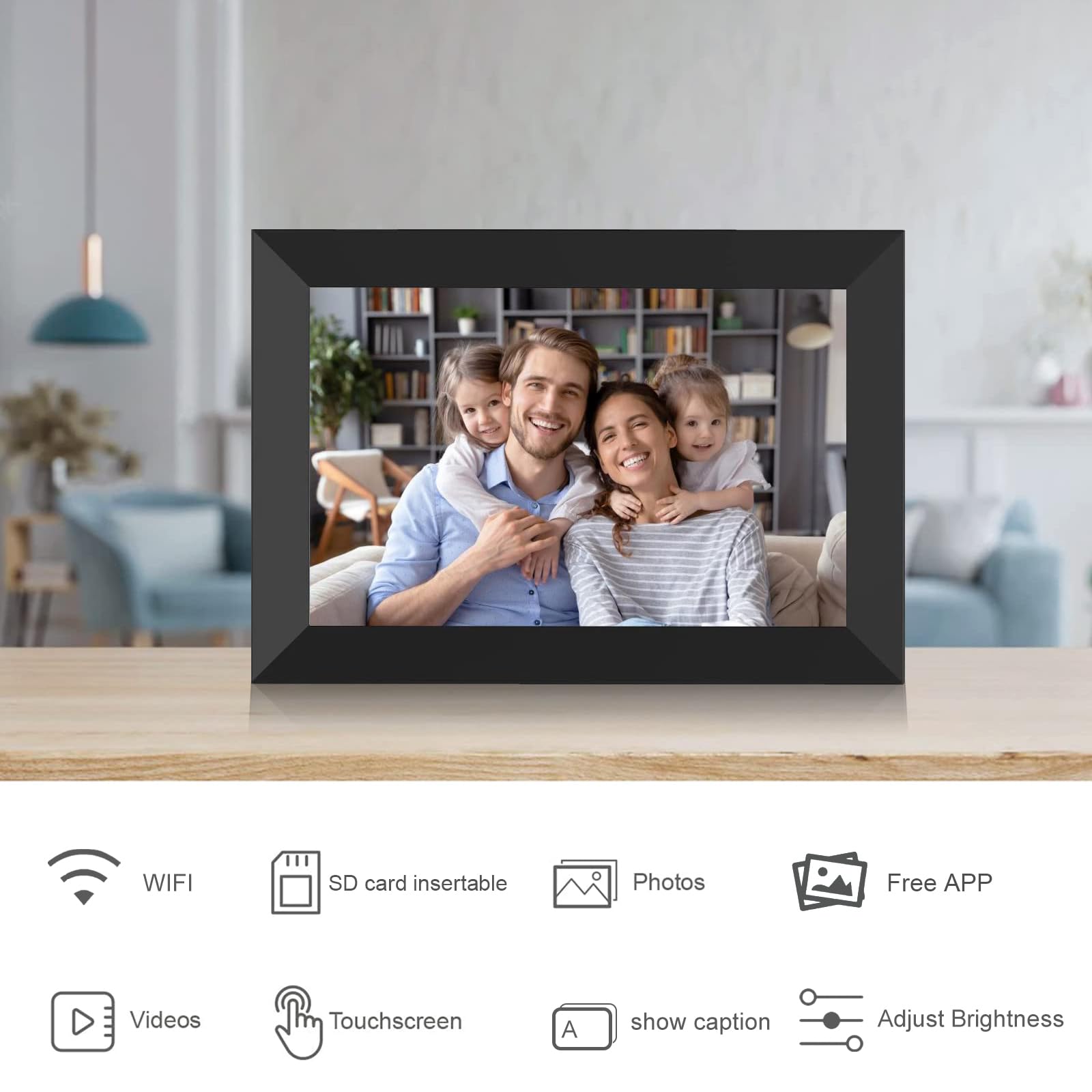 10.1'' Digital Picture Frame，Smart Digital Photo Frame with 1280x800 IPS Touch Screen, Auto-Rotate and Slideshow, Easy Setup to Share Moments Via APP from Anywhere Anytime