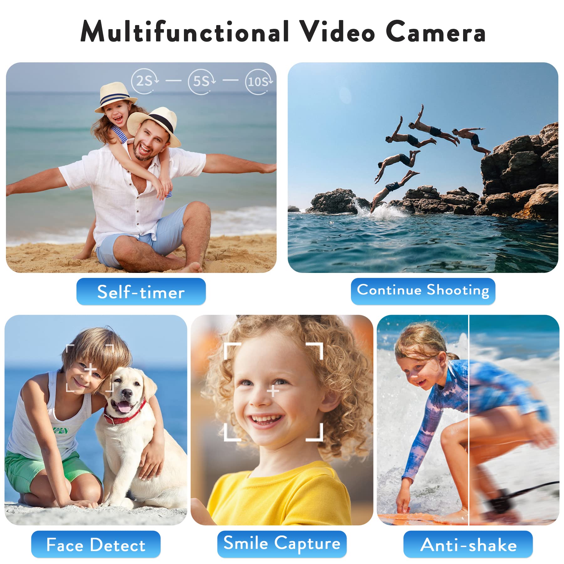 Video Camera Camcorder HD 4K 48MP Video Recorder Camera Vlogging Camera for YouTube Camcorders Video Camera for Kids with 3.0" LCD Screen,18X Digital Zoom and 32G SD Card