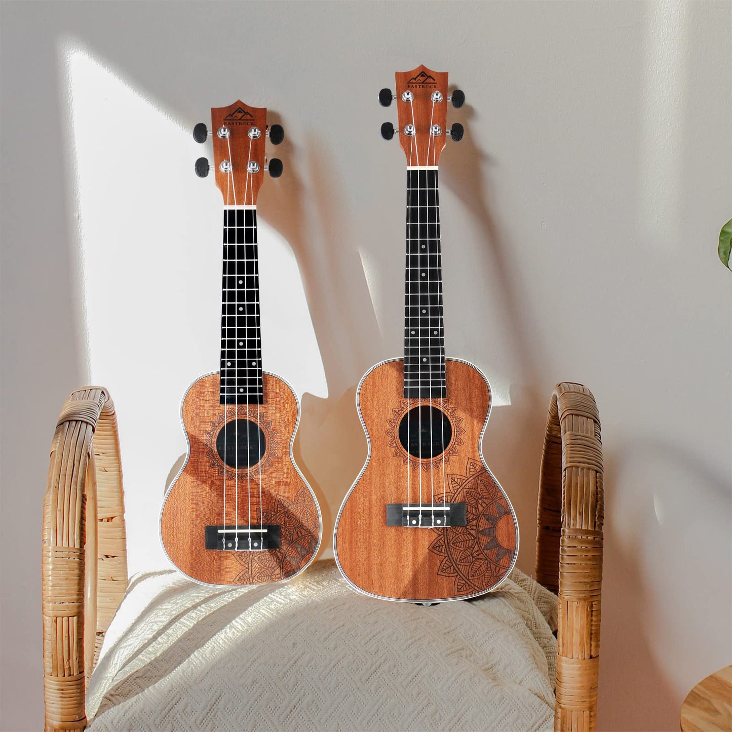 EASTROCK Concert Ukulele Mahogany Beginner 23 inch Ukelele Big Package Kit. Ukulele Ukalalee Suitable for adults, Beginners. (23-Mahogany)