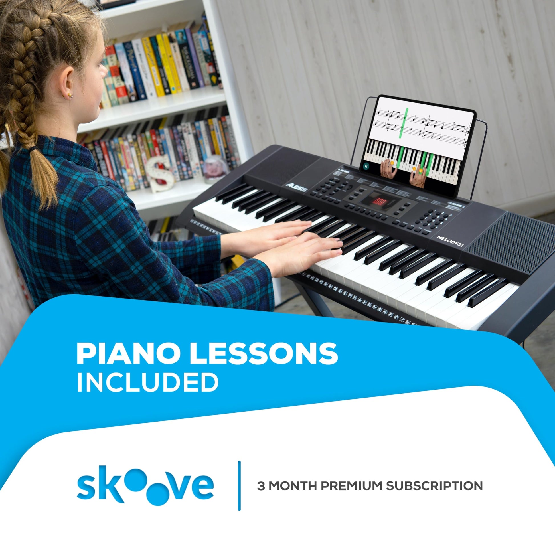 Alesis Melody 61 MK4 Keyboard Piano for Beginners with 61 Keys Speakers, Tablet/Sheet Music Stand, 300 Sounds and Music Lessons