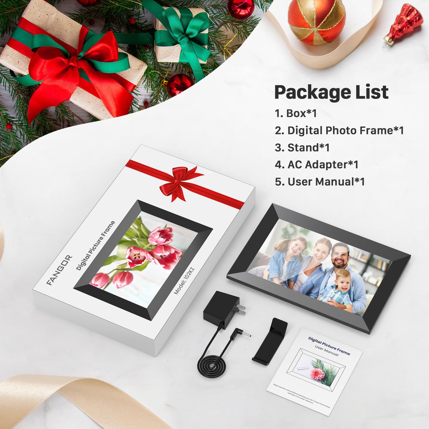 Uhale Digital Picture Frame WiFi 10.1 Inch with 32GB Storage, Electronic Photo Frames 1280 x 800 HD IPS Touch Screen, Auto Rotate, Slideshow, Instantly Share Photos and Videos from Anywhere