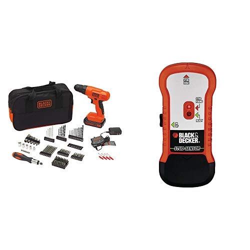 BLACK+DECKER 20V MAX Drill/Drill Bit Set with MarkIT Picture Hanging Tool Kit (BDC120VA100 &amp; BDMKIT101C)