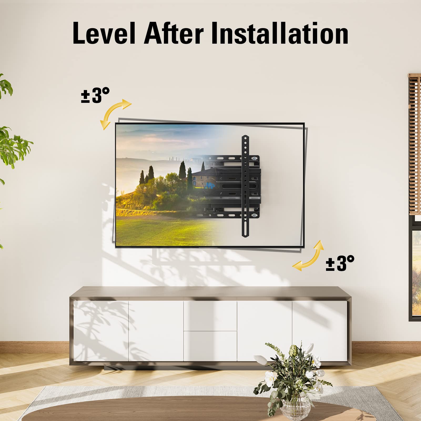 Mounting Dream TV Wall Mount for 32-65 Inch TV, TV Mount with Swivel and Tilt, Full Motion TV Bracket with Articulating Dual Arms, Fits 16inch Studs, Max VESA 400X400 mm, 99lbs, MD2380