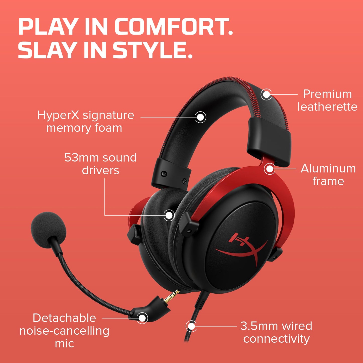 HyperX Cloud II Wireless Gaming Headset - Red