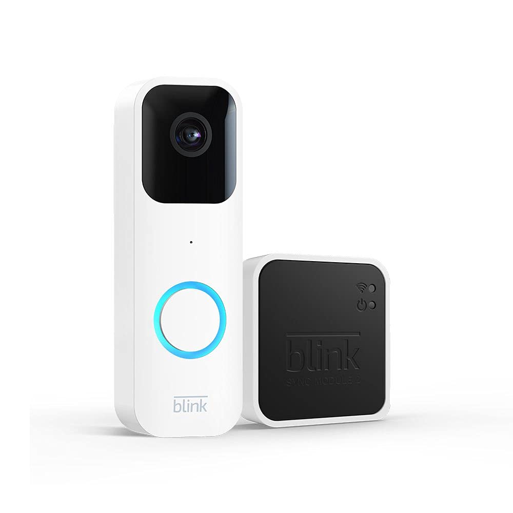 Blink Video Doorbell (newest model), Two-way audio, HD video, motion and chime app alerts and Alexa enabled — wired or wire-free (Black)