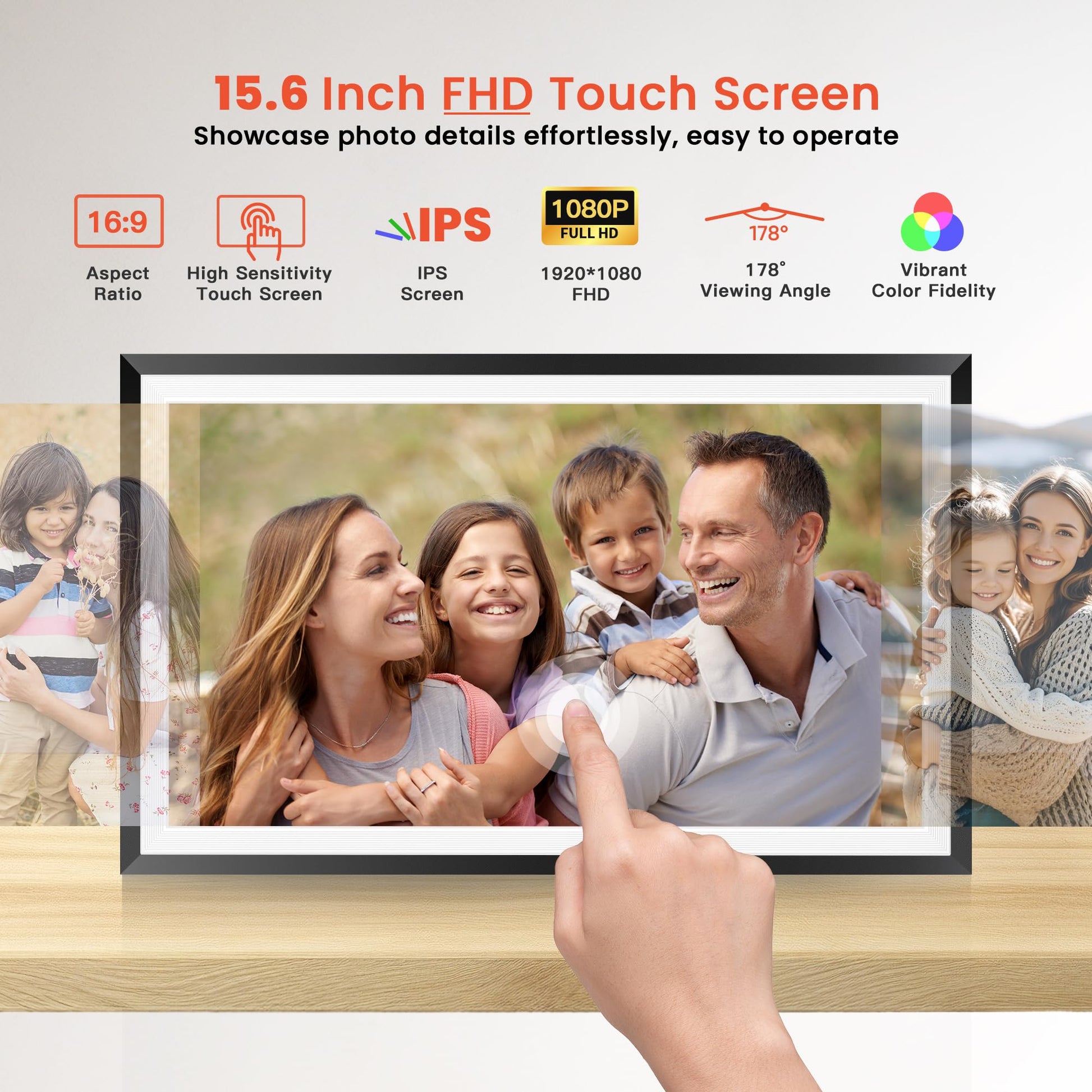 Frameo 10.1" WiFi Digital Picture Frame with 32GB Memory, 1280 x 800 IPS HD Touch Screen Electronic Photo Frame, Auto-Rotate, Slideshow, Wall Mountable, Share Photos/Video Remotely Anywhere