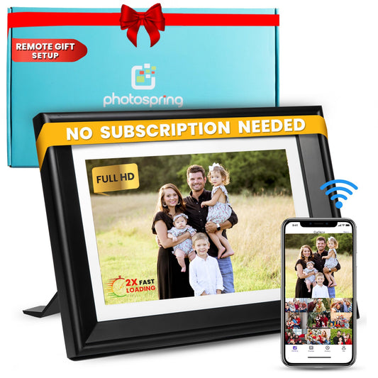 PhotoSpringㅤ 10 inch WiFi Digital Picture Frame | Send Photos by Email, Web or Our Free App | Electronic Picture Frame with Touchscreen &amp; 32GB Internal Memory | Easy Setup | Play Videos up to 5 min