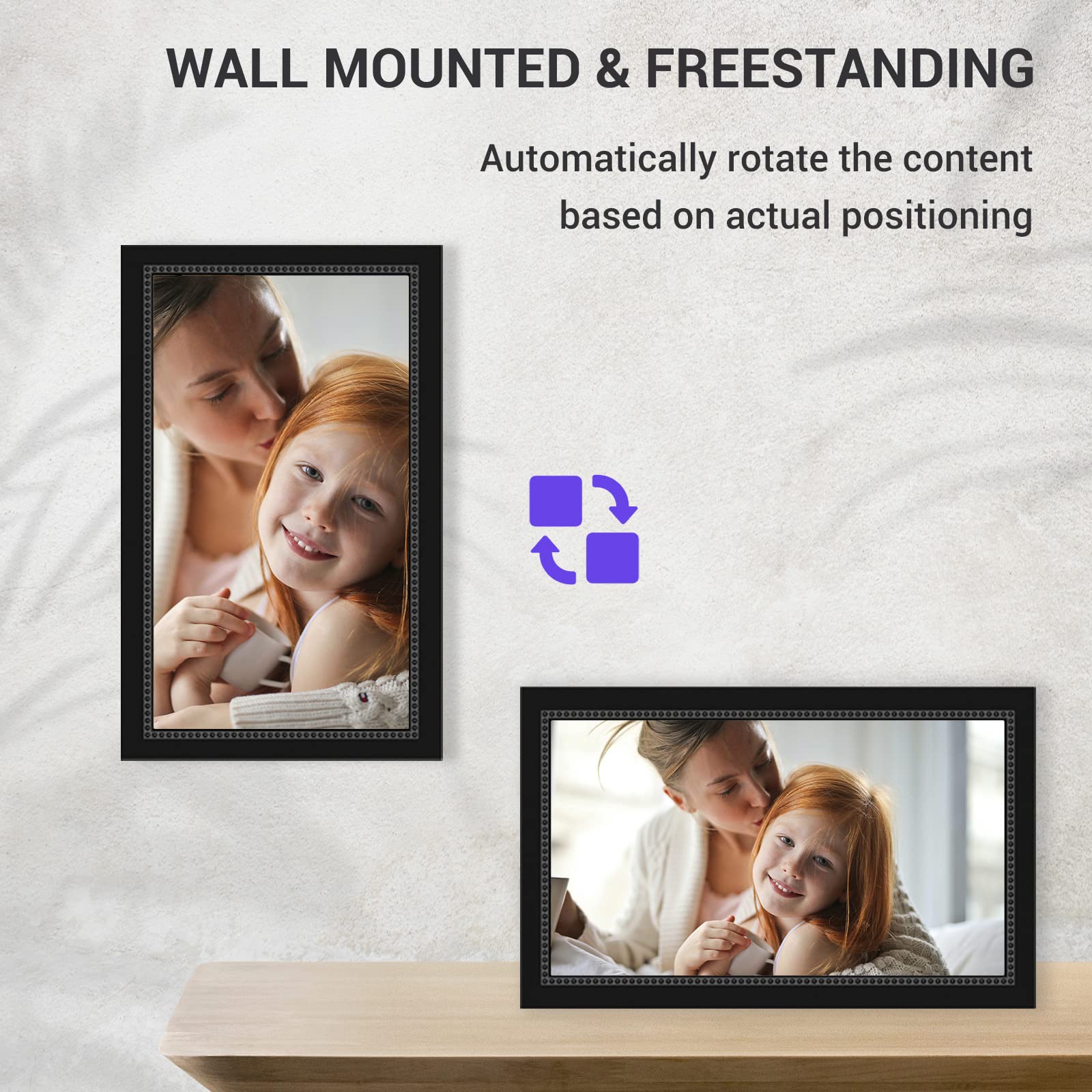 10.1'' Digital Picture Frame，Smart Digital Photo Frame with 1280x800 IPS Touch Screen, Auto-Rotate and Slideshow, Easy Setup to Share Moments Via APP from Anywhere Anytime