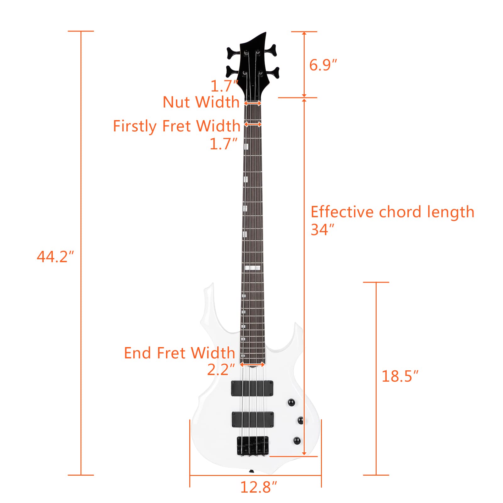 Ktaxon Electric Bass Guitar Full Size Flame Design Bass Set with 20 Watt Amplifier, Portable Bass Bag, Superior Amp Wire, Adjustable Guitar Strap, Plectrum, Wrench Tool(Black)