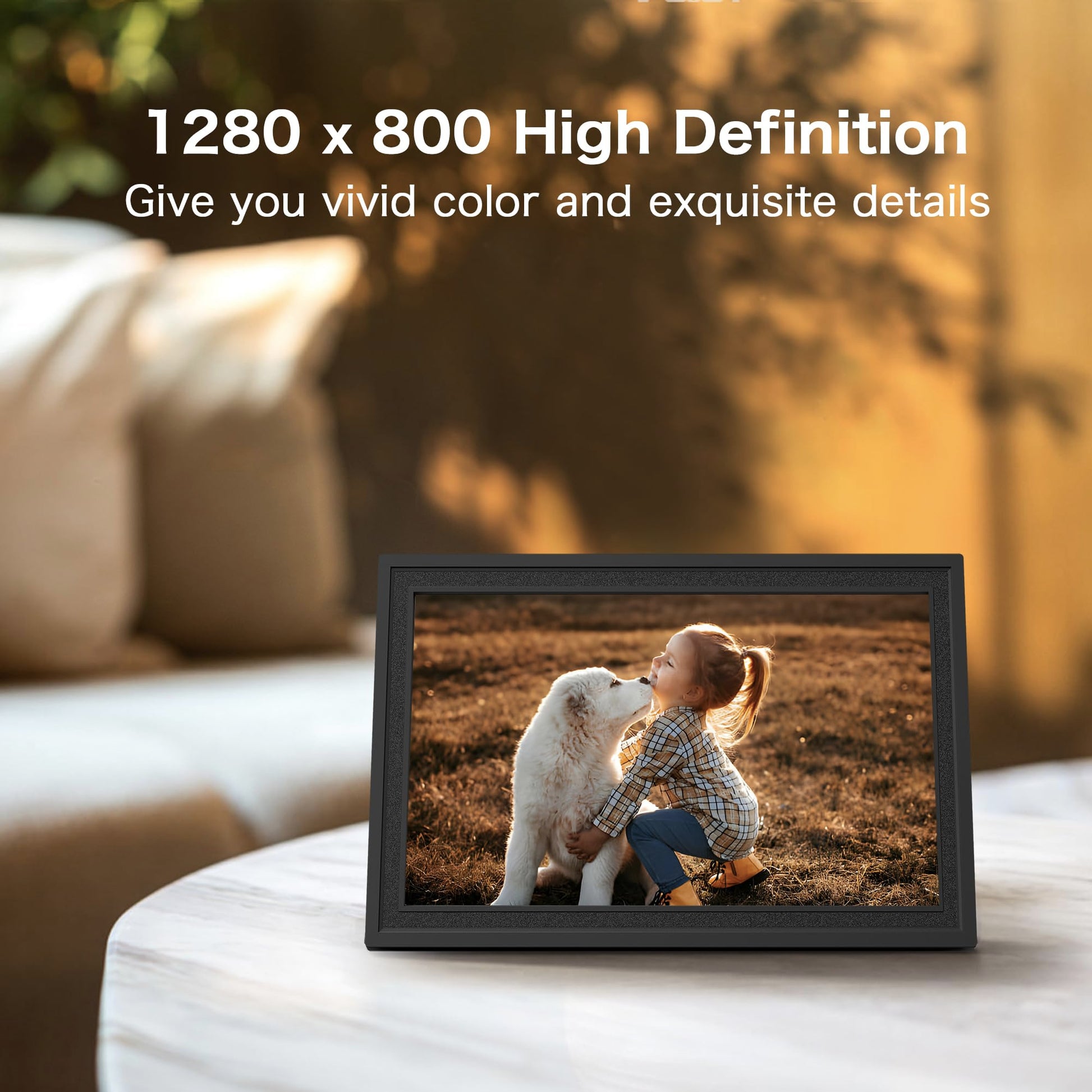 Digital Picture Frame WiFi, 10.1 Inch Frameo Digital Photo Frame 32GB Memory, 1280 * 800 Touch Screen, Auto-Rotate, Share Pictures Videos Instantly, Wedding, Birthday, Gift for Mom, Dad, Grandparents