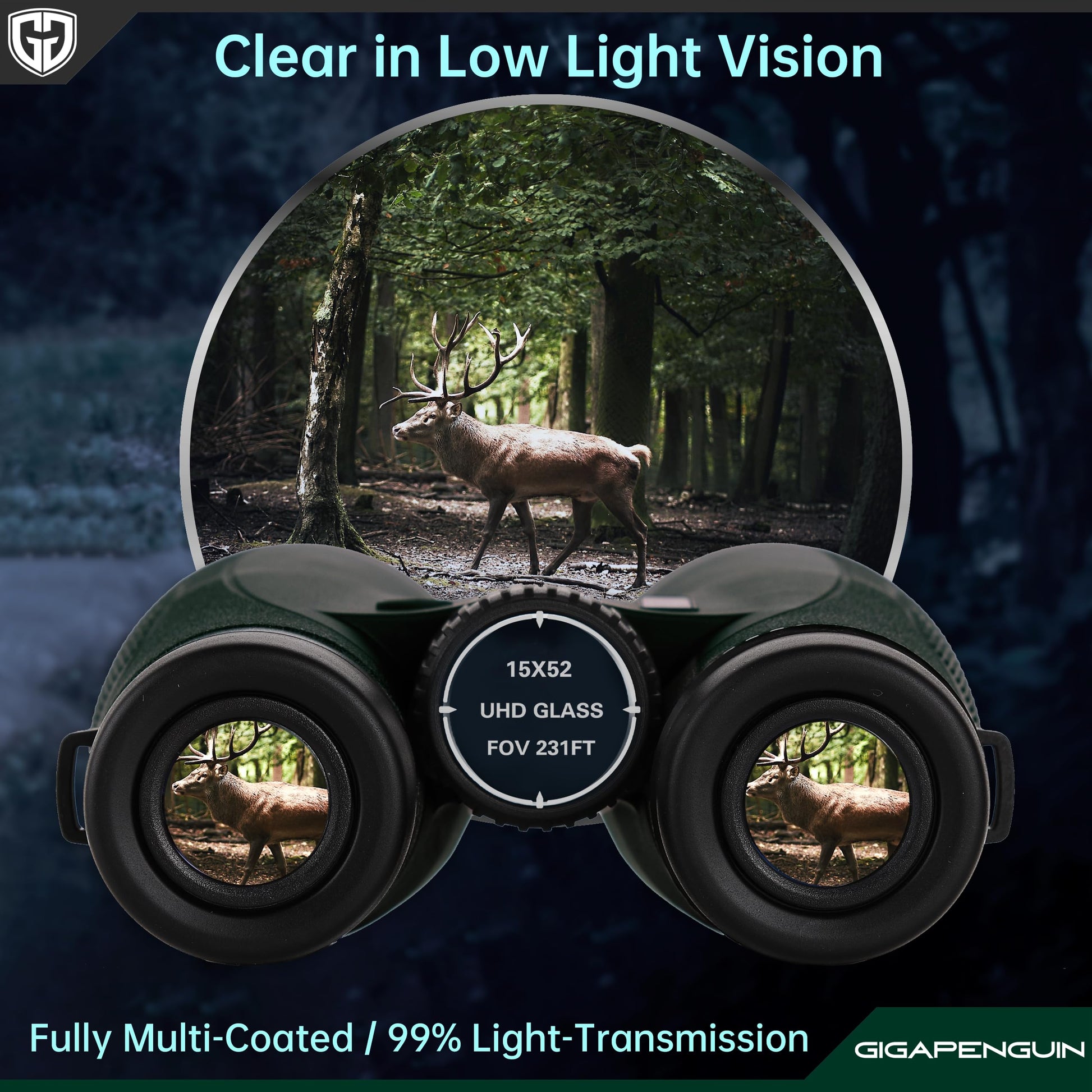 15x52 HD Binoculars for Adults High Powered with Upgraded Phone Adapter - Large View Binoculars with Low Light Vision - Lightweight Waterproof Binoculars for Bird Watching Stargazing Travel Hunting