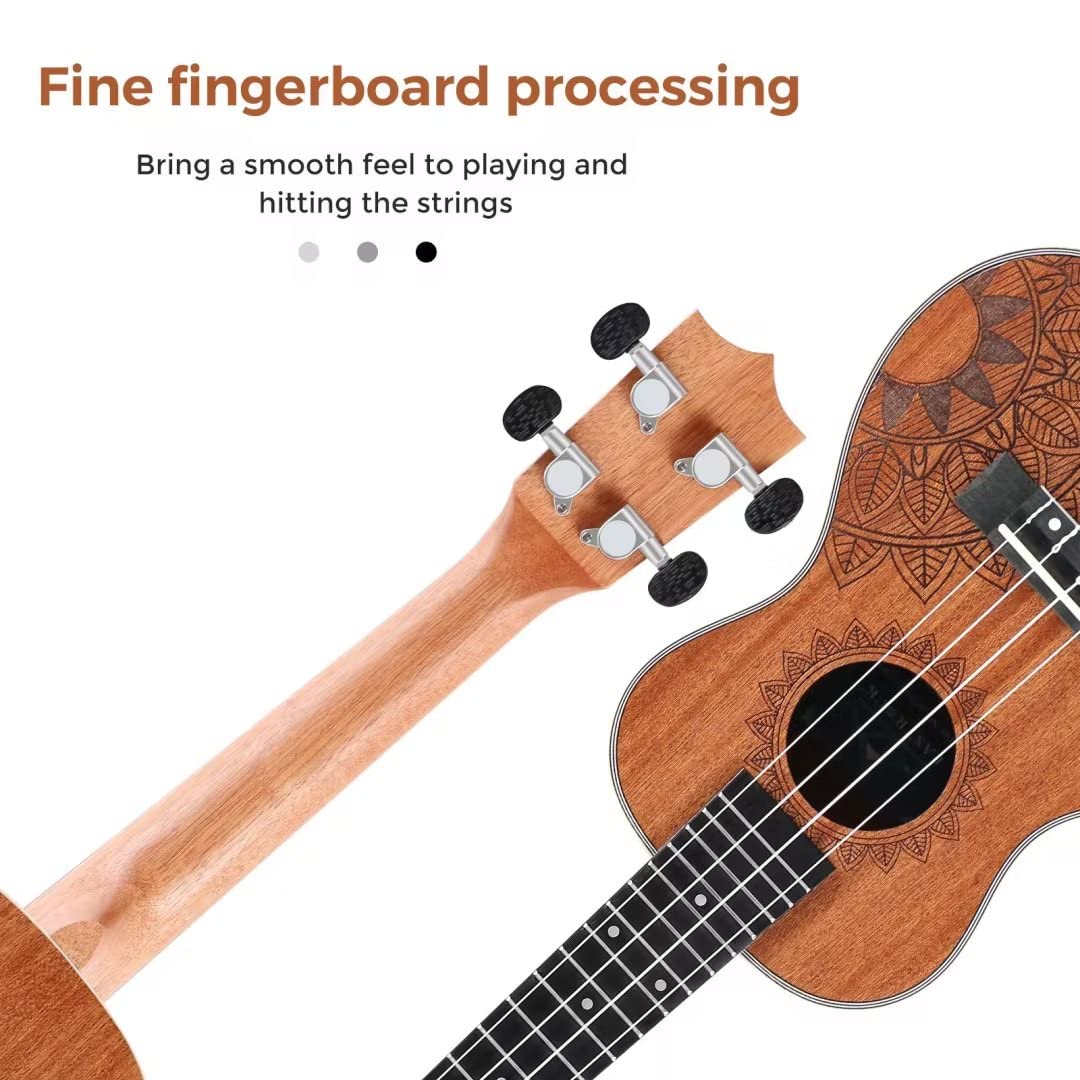 EASTROCK Concert Ukulele Mahogany Beginner 23 inch Ukelele Big Package Kit. Ukulele Ukalalee Suitable for adults, Beginners. (23-Mahogany)