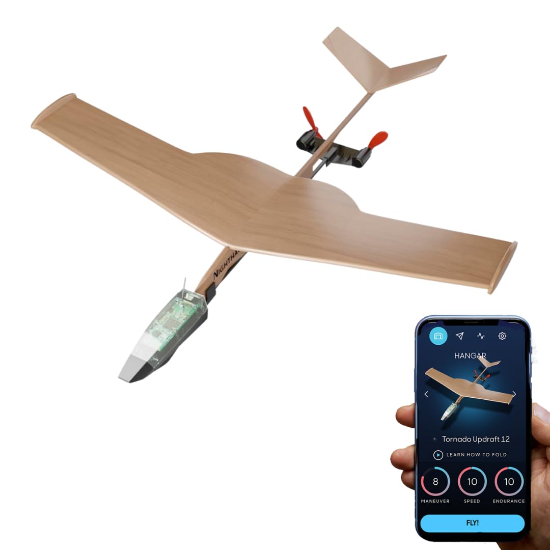 POWERUP 4.0 The Next-Generation Smartphone Controlled Paper Airplane Kit, RC Controlled. Easy to Fly with Autopilot &amp; Gyro Stabilizer. for Hobbyists, Pilots, Tinkerers.