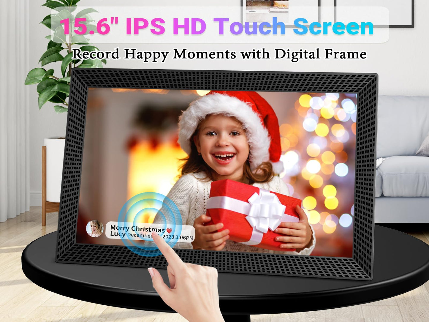 Frameo 10.1 Inch Smart WiFi Digital Picture Frame, 32GB Memory, 1280x800 HD IPS Touchscreen, Digital Photo Frame, Auto-Rotate, Wall Mountable, Share Moments from Anywhere, for Family, Friends-Black