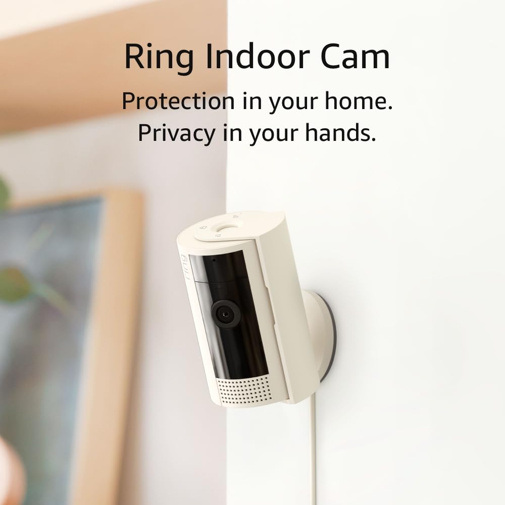 Ring Indoor Cam (2nd Gen) | latest generation, 2023 release | 1080p HD Video &amp; Color Night Vision, Two-Way Talk, and Manual Audio &amp; Video Privacy Cover | White