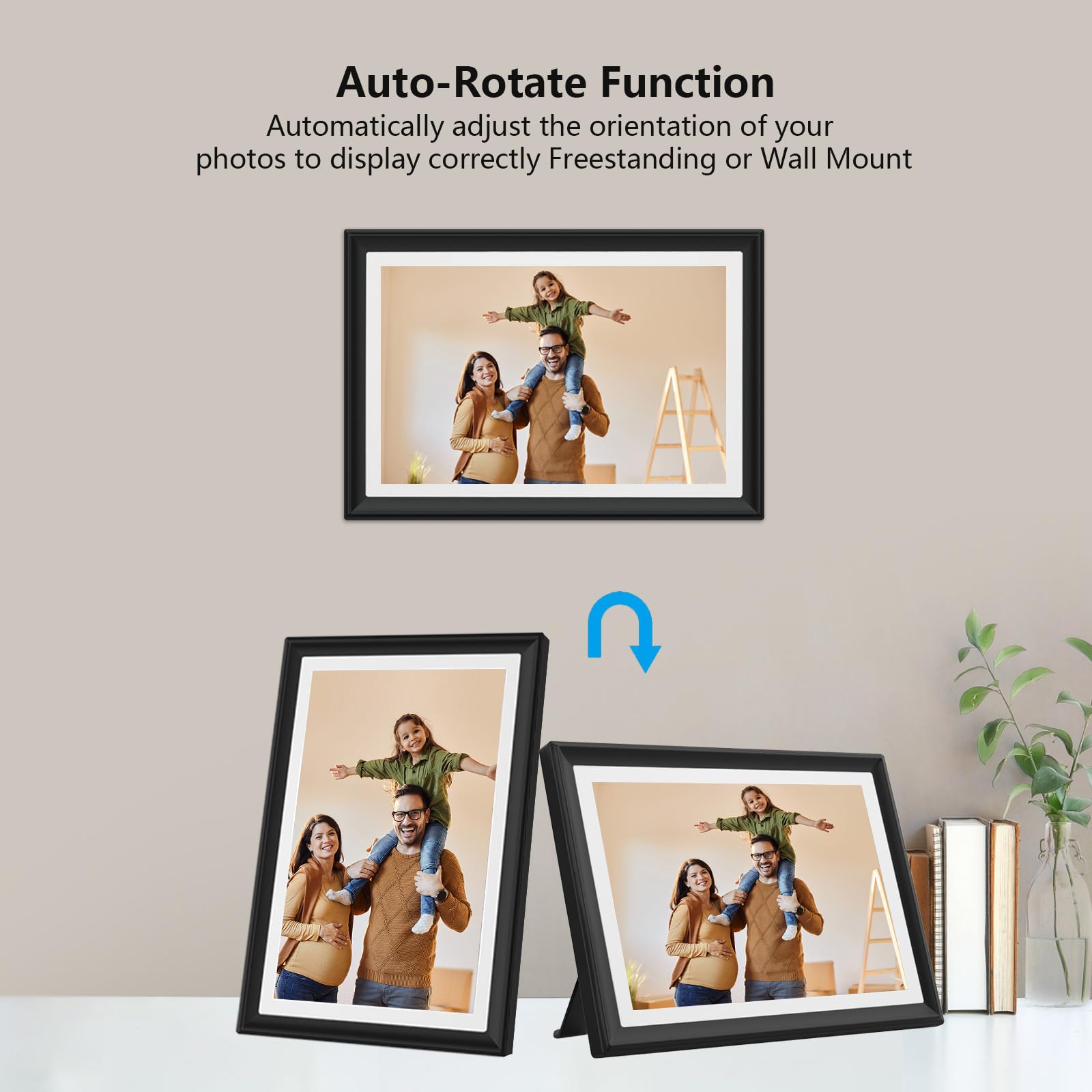 FRAMEO Digital Photo Frame, 10.1 Inch WiFi Digital Picture Frame with 1280x800 IPS HD Touch Screen, 32GB Storage Auto-Rotate Wall Mountable Easy Share Photos or Videos via Frameo App from Anywhere