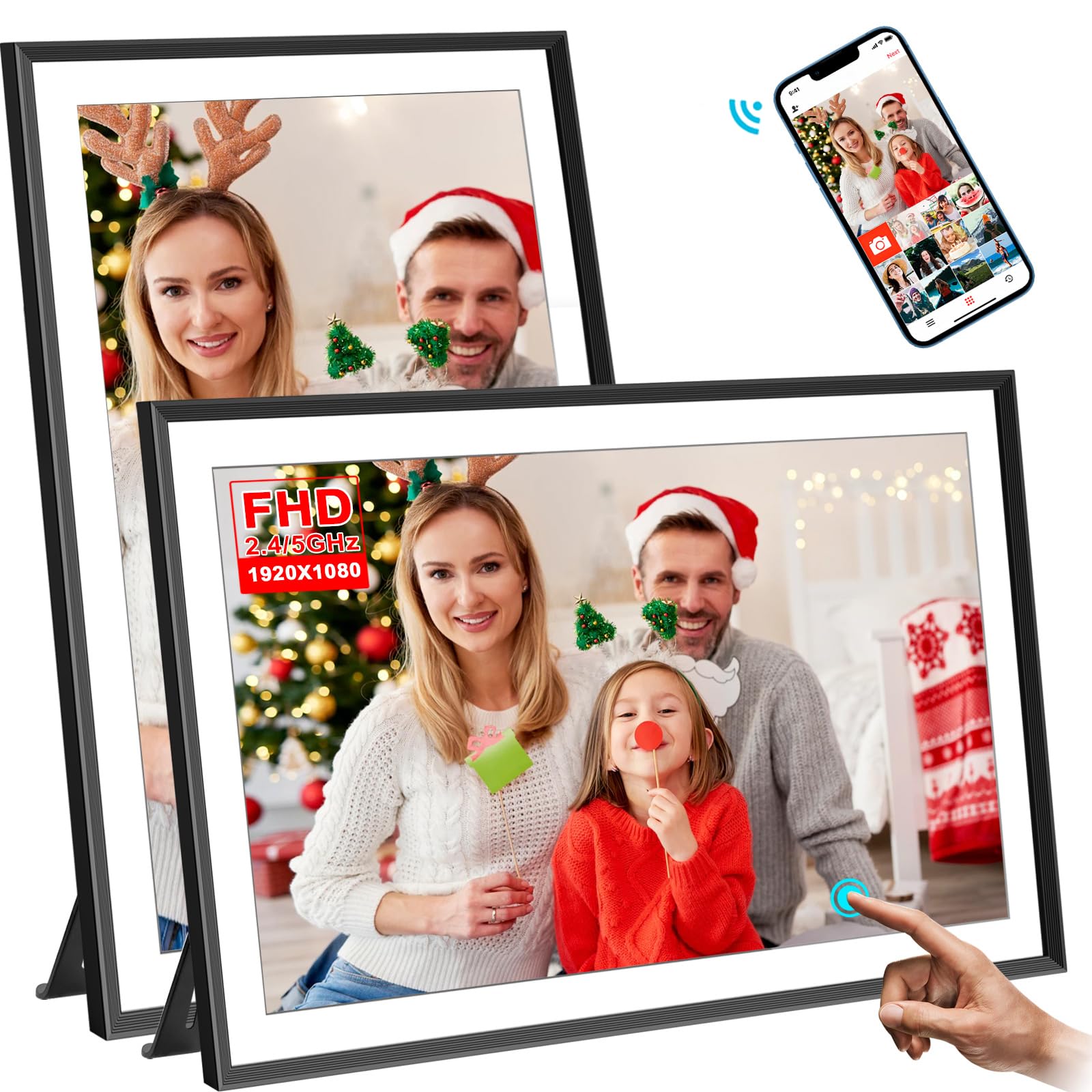 FRAMEO Digital Photo Frame, 10.1 Inch WiFi Digital Picture Frame with 1280x800 IPS HD Touch Screen, 32GB Storage Auto-Rotate Wall Mountable Easy Share Photos or Videos via Frameo App from Anywhere