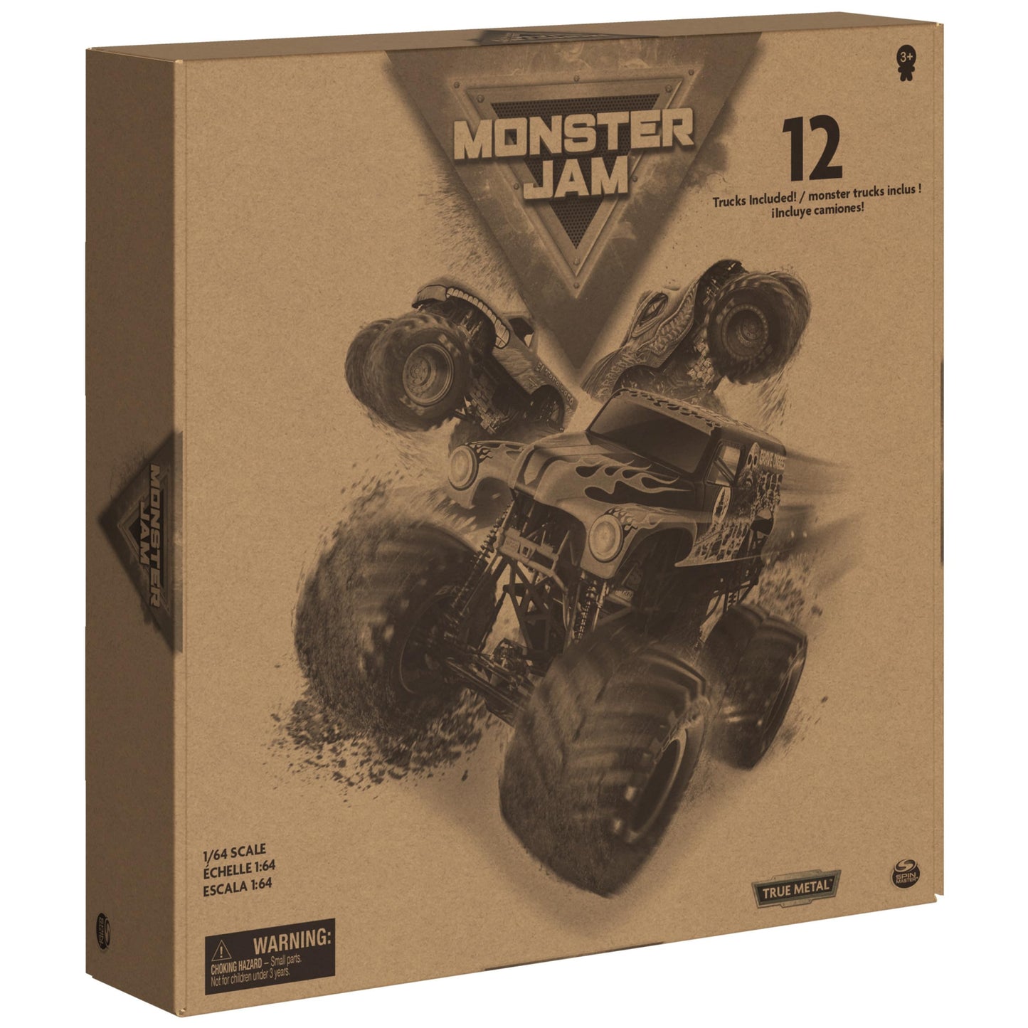 Monster Jam, Official 12-Pack of 1:64 Scale Die-Cast Monster Trucks for Boys and Girls, Kids Toys for Ages 4 and Up, Amazon Exclusive