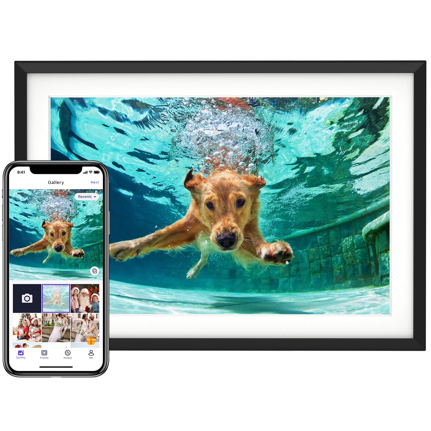 10.1'' Digital Picture Frame with 32GB Storage, Digital Photo Frame with 1280x800 IPS Touch Screen, Share Photos/Videos and Send Best Wishes via Free App