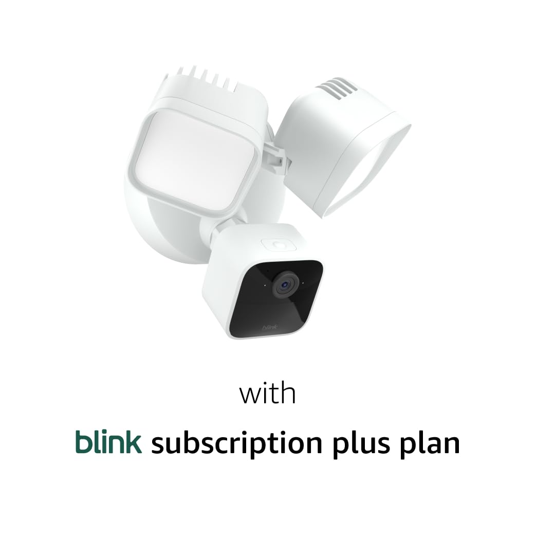 Blink Wired Floodlight Camera - Smart security camera, 2600 lumens, HD live view, enhanced motion detection, built-in siren, Works with Alexa – 1 camera (Black)