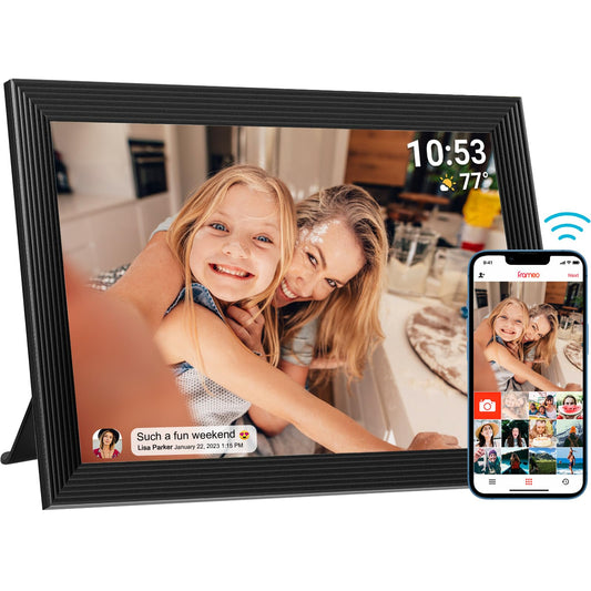 32GB FRAMEO 10.1 Inch Smart WiFi Digital Photo Frame 1280x800 IPS LCD Touch Screen, Auto-Rotate Portrait and Landscape, Built in 32GB Memory, Share Moments Instantly via Frameo App from Anywhere