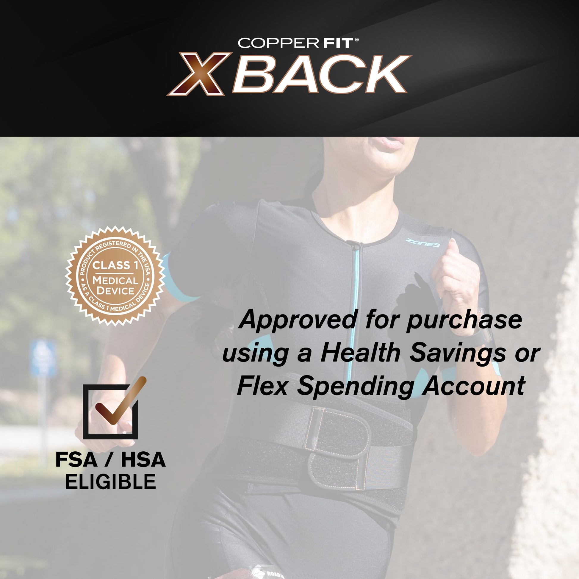 Copper Fit X-Back Brace for Lower Back Pain, Lumbar Support, Herniated Disc, Sciatica, Arthritis – Adjustable, Breathable Design - for Men and Women (Small/Medium)