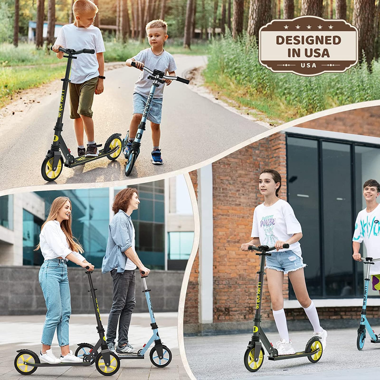 Kick Scooter for Ages 6+,Kid, Teens &amp; Adults. Max Load 240 LBS. Foldable, Lightweight, 8IN Big Wheels for Kids, Teen and Adults, 4 Adjustable Levels. Bearing ABEC9