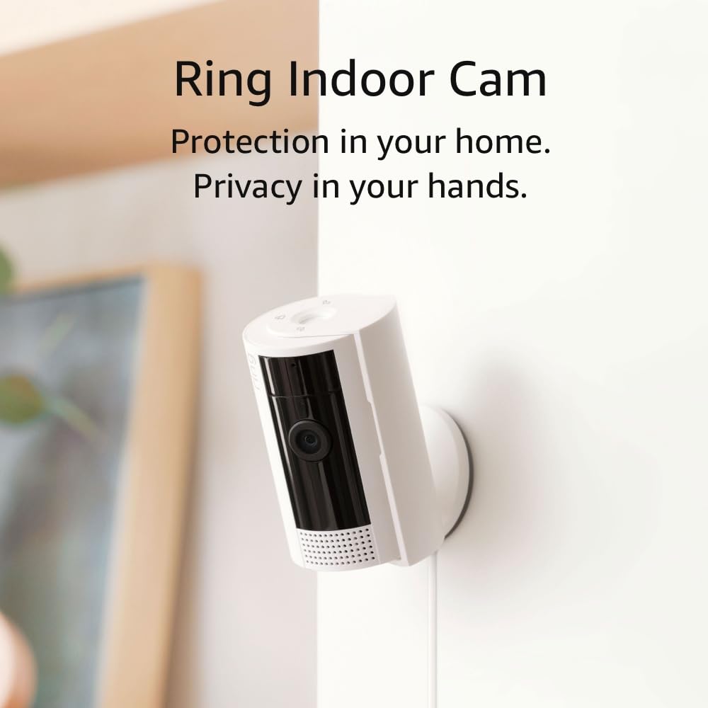 Ring Indoor Cam (2nd Gen) | latest generation, 2023 release | 1080p HD Video &amp; Color Night Vision, Two-Way Talk, and Manual Audio &amp; Video Privacy Cover | White