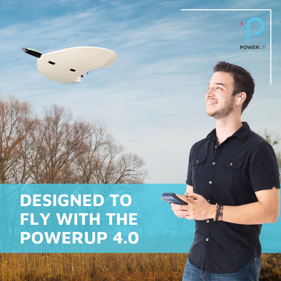 POWERUP 4.0 The Next-Generation Smartphone Controlled Paper Airplane Kit, RC Controlled. Easy to Fly with Autopilot &amp; Gyro Stabilizer. for Hobbyists, Pilots, Tinkerers.