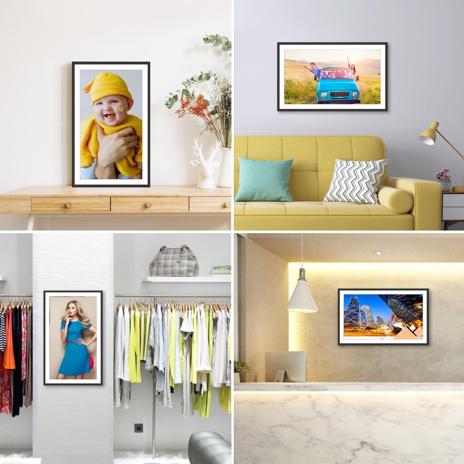 FRAMEO Digital Photo Frame WiFi 32GB 10.1 Inch 1280x800 IPS Touch Screen Digital Picture Frame Easy Setup Share Photo or Video via Frameo APP