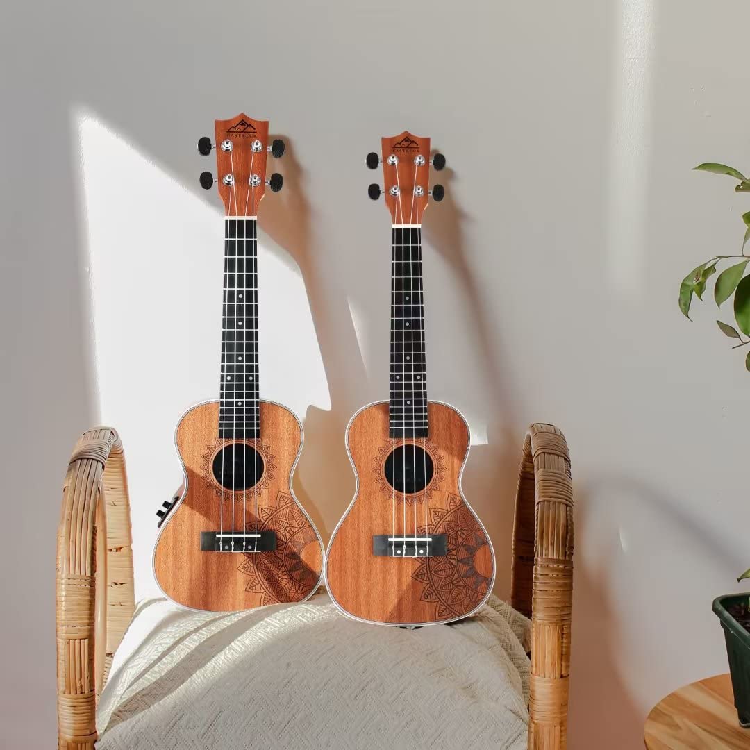 EASTROCK Concert Ukulele Mahogany Beginner 23 inch Ukelele Big Package Kit. Ukulele Ukalalee Suitable for adults, Beginners. (23-Mahogany)