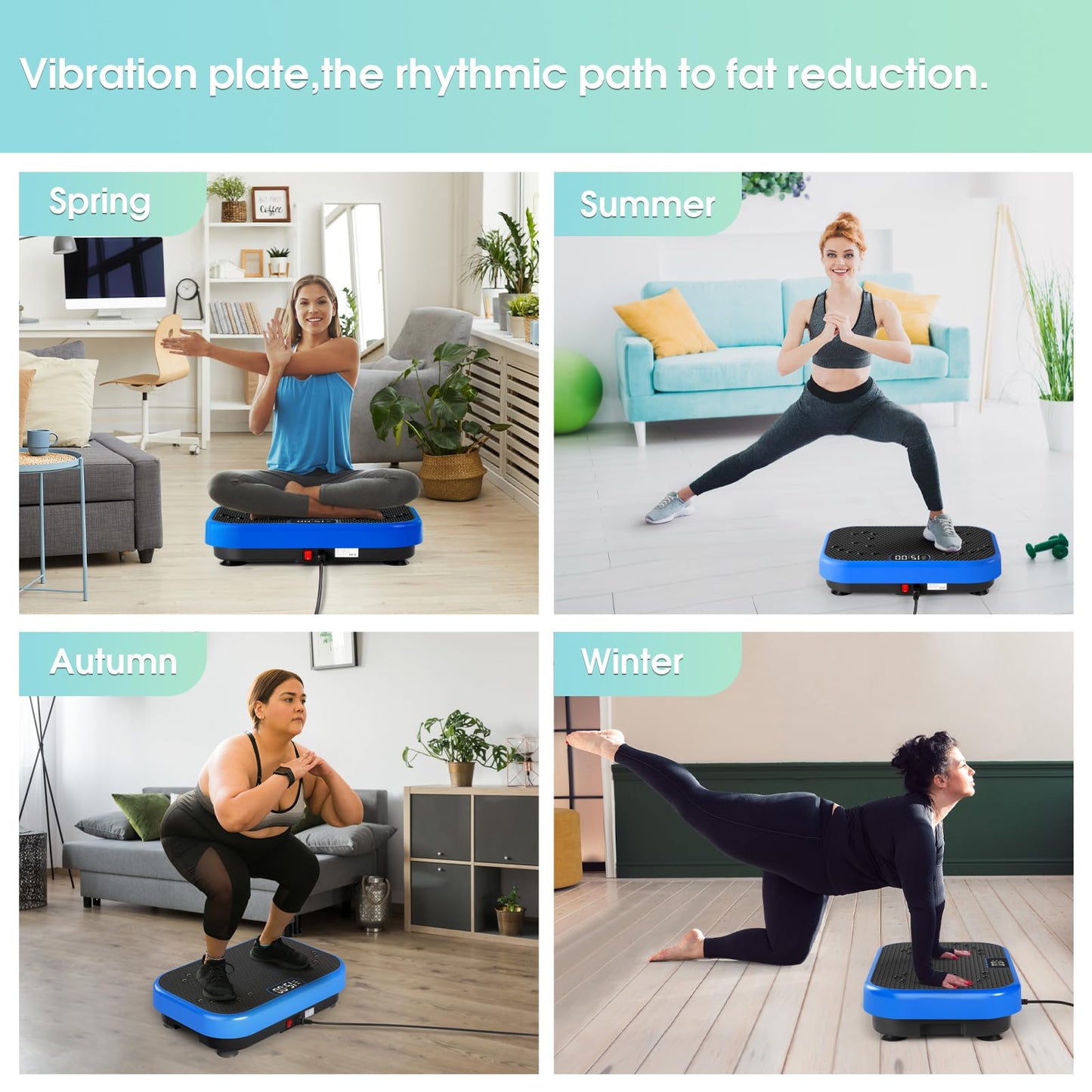 Vibration Plate Exercise Machine for Lymphatic Drainage Weight Loss,SoftGym Power Vibration Plate 300-400 Lbs Capacity Full Whole Body Workout Vibration Platform,Waver Vibration Plate for Home Fitness