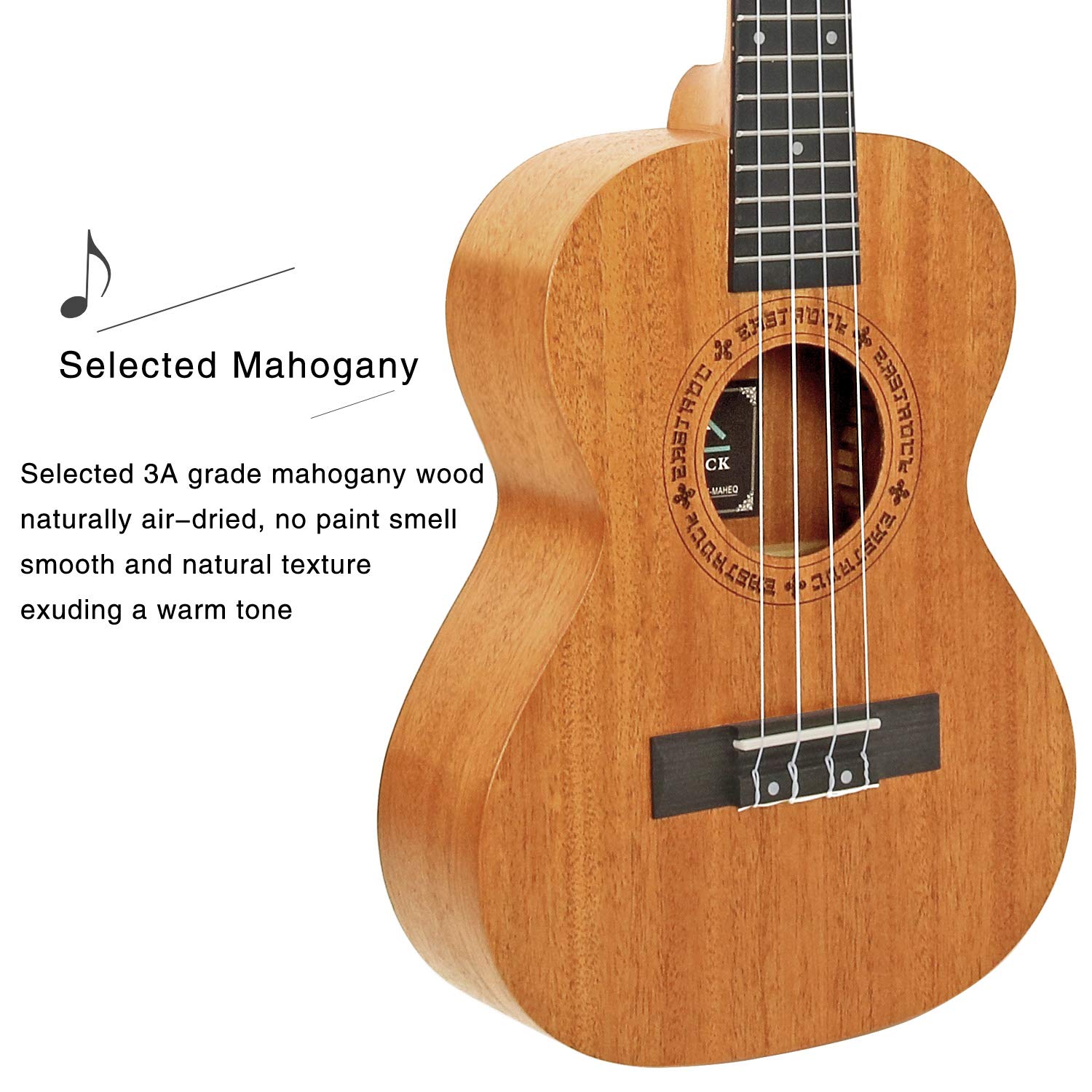 EASTROCK Concert Ukulele Mahogany Beginner 23 inch Ukelele Big Package Kit. Ukulele Ukalalee Suitable for adults, Beginners. (23-Mahogany)