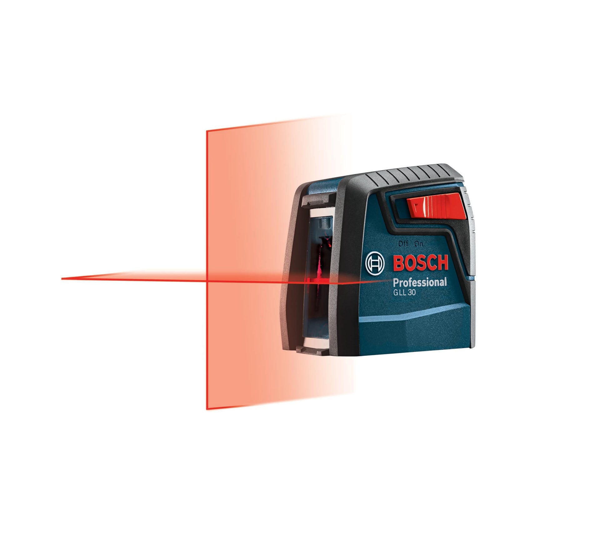 BOSCH GLL 30 30 FT Self-Leveling Cross-Line Laser, Includes 2 AA Batteries &amp; Flexible Mounting Device