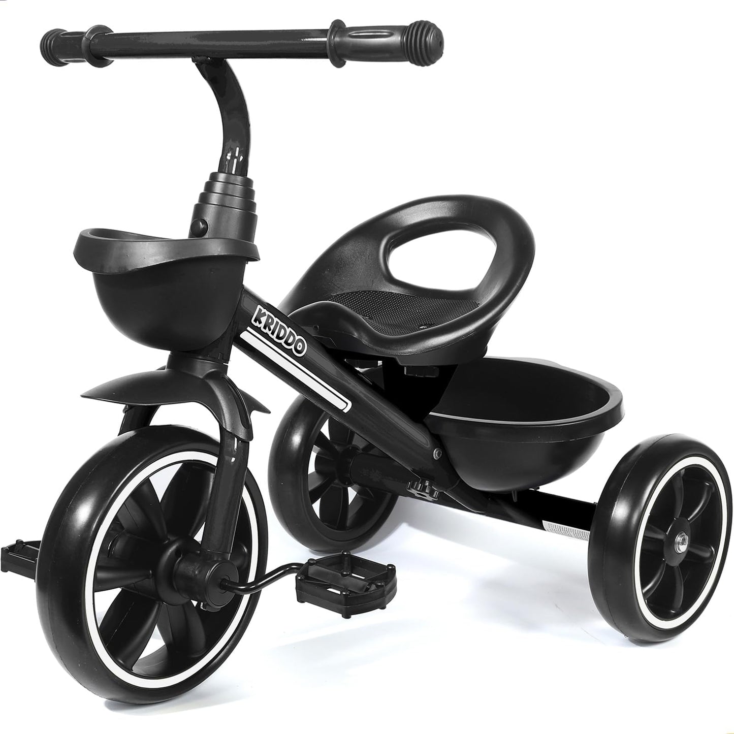 KRIDDO Kids Tricycle for 2-5 Year Olds - Gift for Toddlers - Black