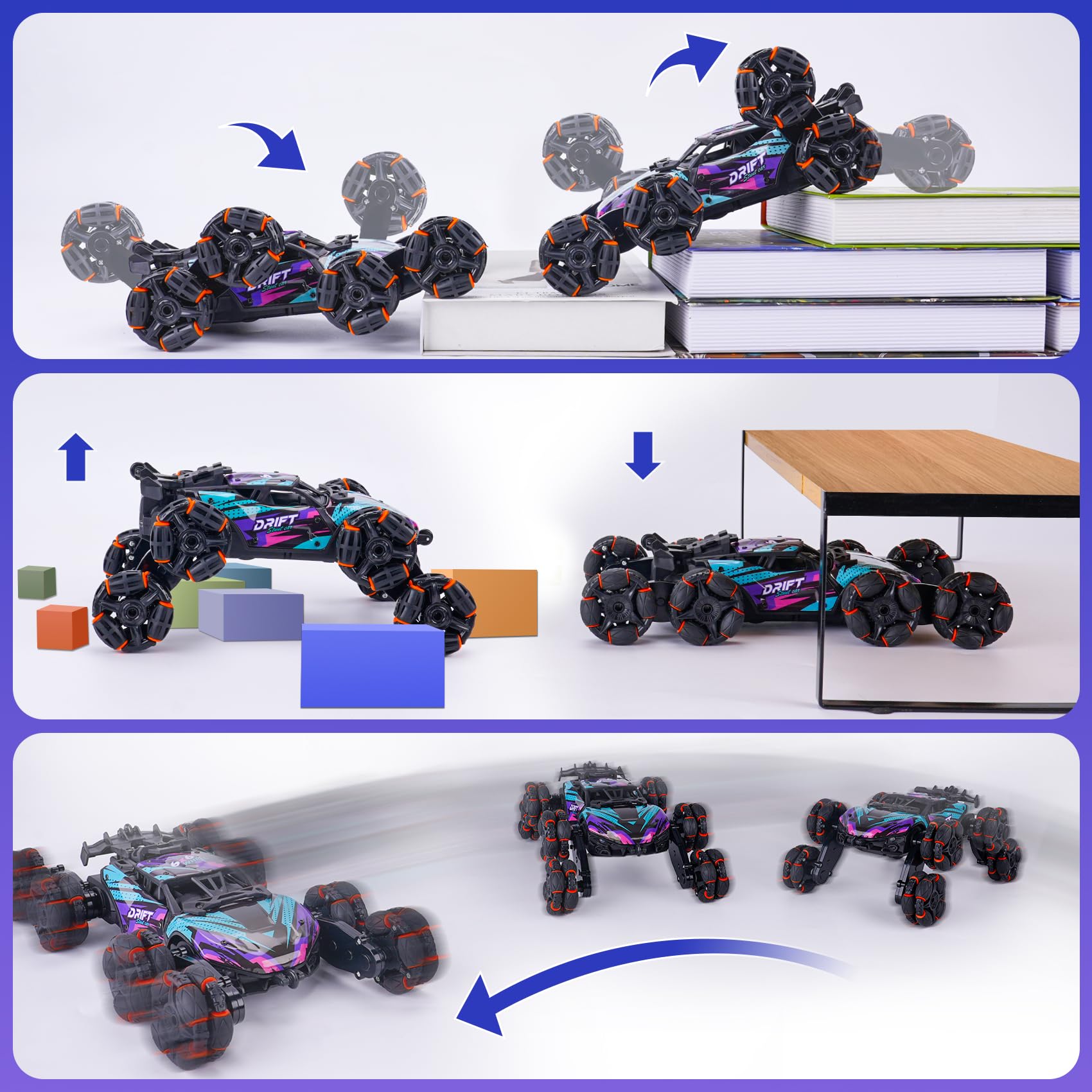 Cool 8 Wheels Hand Controlled rc Stunt Car Toys, Gesture Sensing Remote Control Cars for Boys Age 6 7 8-12 13 14 Year Old, Birthday Gifts Ideas for Kids