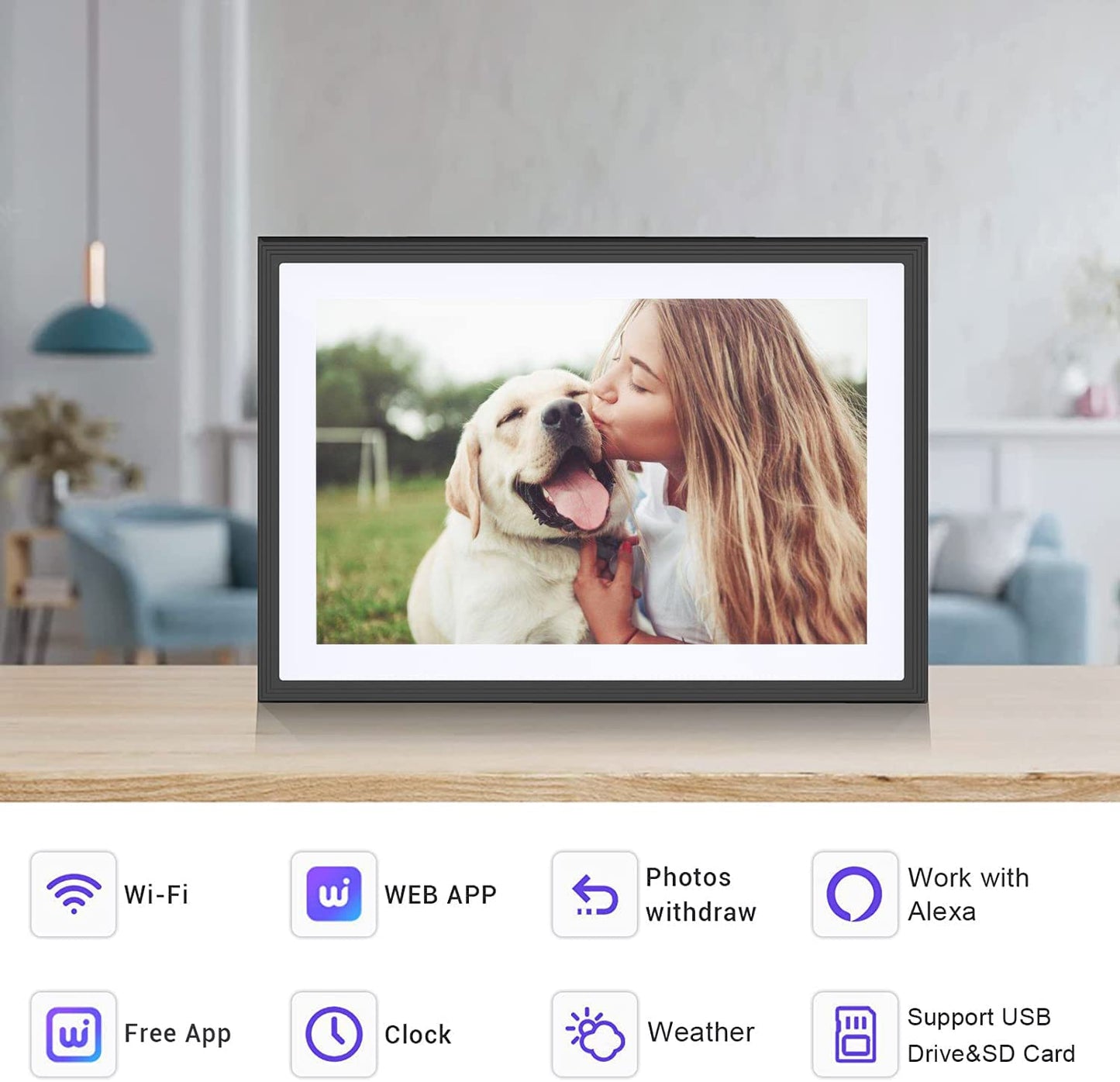 10.1'' Digital Picture Frame，Smart Digital Photo Frame with 1280x800 IPS Touch Screen, Auto-Rotate and Slideshow, Easy Setup to Share Moments Via APP from Anywhere Anytime