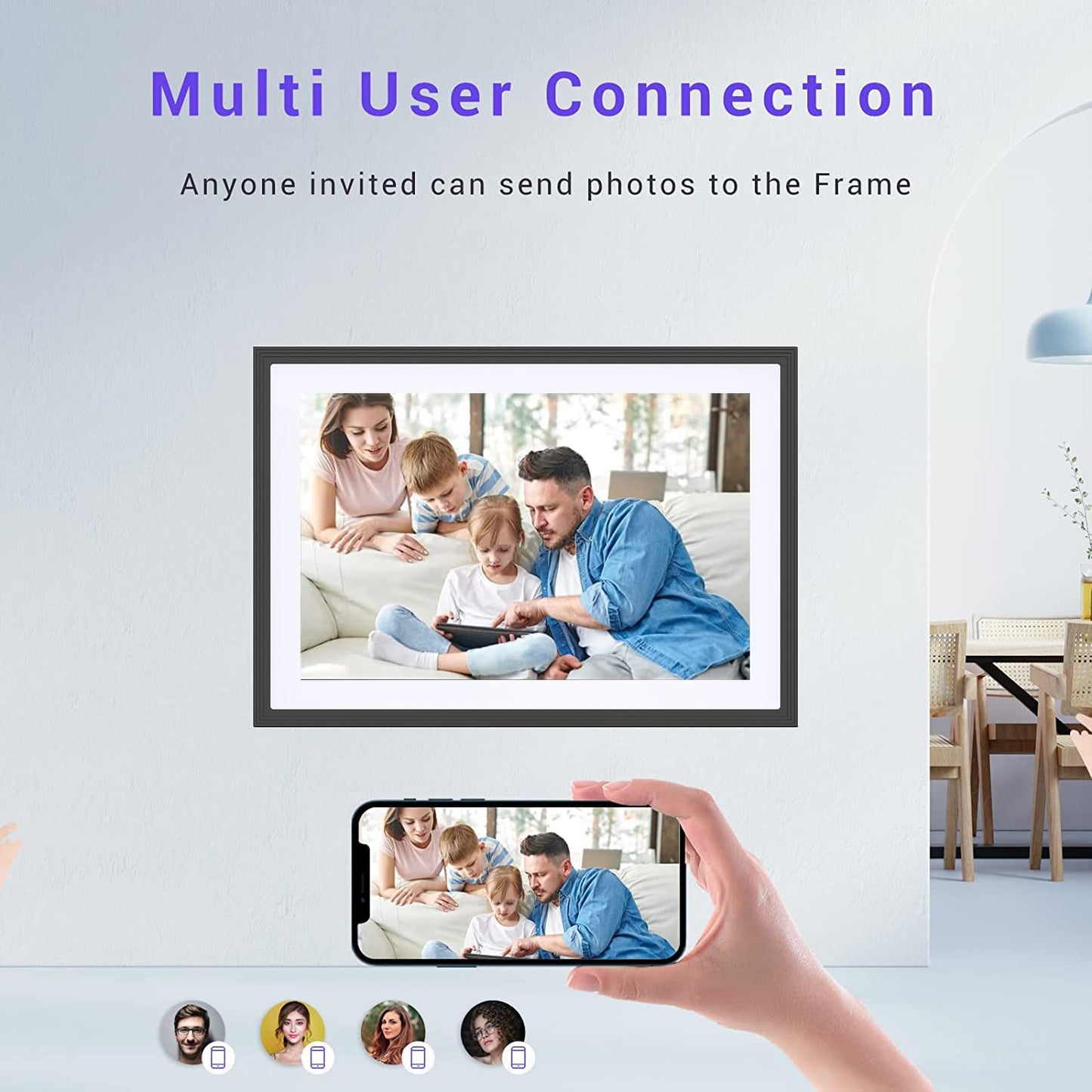 10.1'' Digital Picture Frame，Smart Digital Photo Frame with 1280x800 IPS Touch Screen, Auto-Rotate and Slideshow, Easy Setup to Share Moments Via APP from Anywhere Anytime