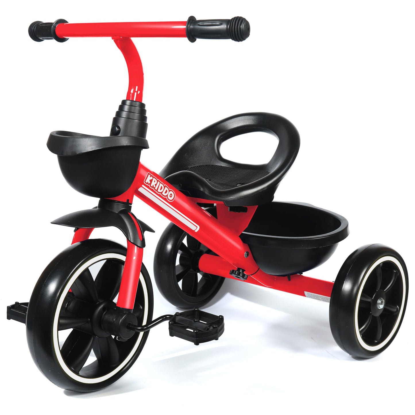 KRIDDO Kids Tricycle for 2-5 Year Olds - Gift for Toddlers - Black