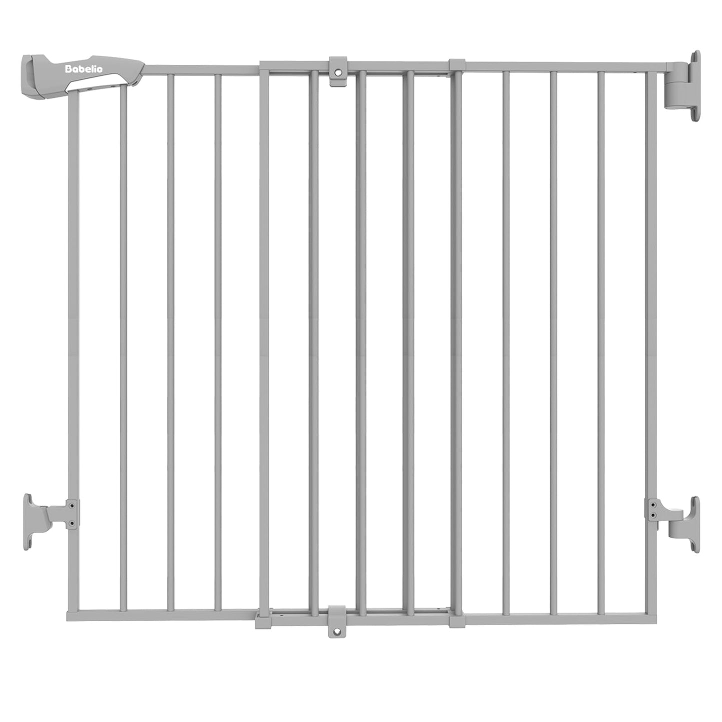 Babelio 26-43" No Bottom Bar Baby Gate for Babies, Elders and Pets, 2-in-1 Hardware Mount Dog Gate for The House, Stairs and Doorways, with Large Walk Thru Door, Black