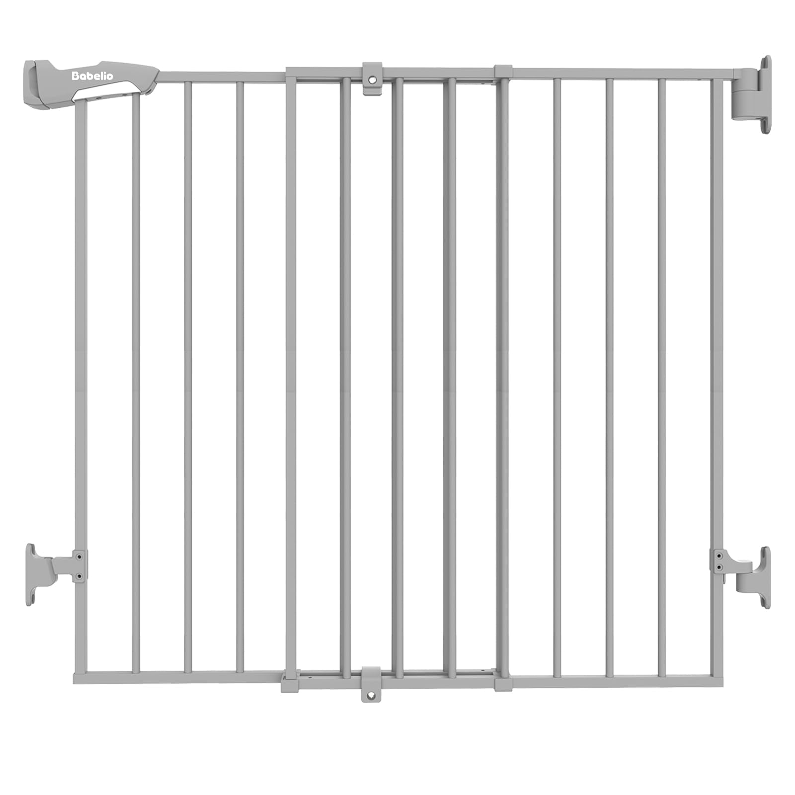 Babelio 26-43" No Bottom Bar Baby Gate for Babies, Elders and Pets, 2-in-1 Hardware Mount Dog Gate for The House, Stairs and Doorways, with Large Walk Thru Door, Black