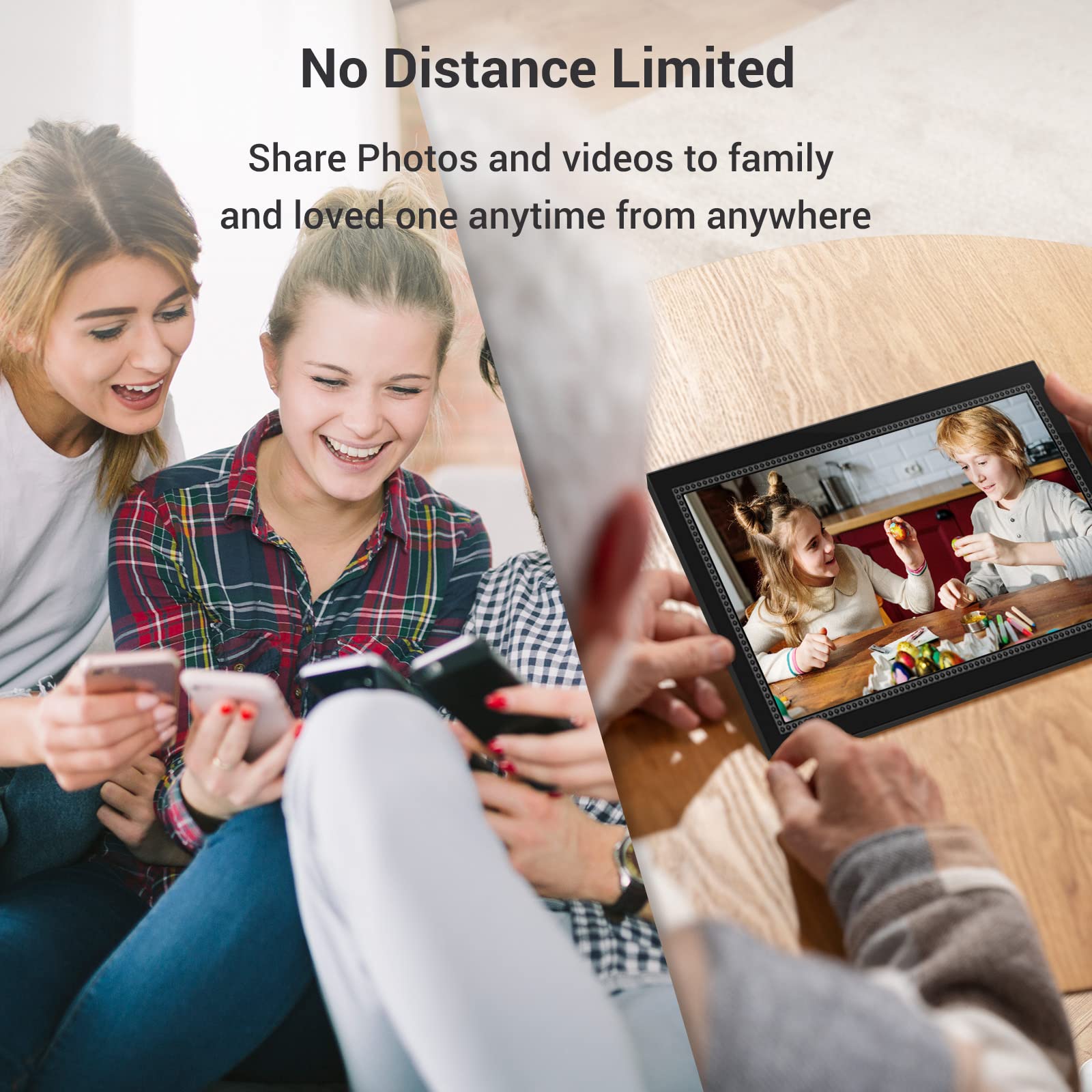 10.1'' Digital Picture Frame，Smart Digital Photo Frame with 1280x800 IPS Touch Screen, Auto-Rotate and Slideshow, Easy Setup to Share Moments Via APP from Anywhere Anytime