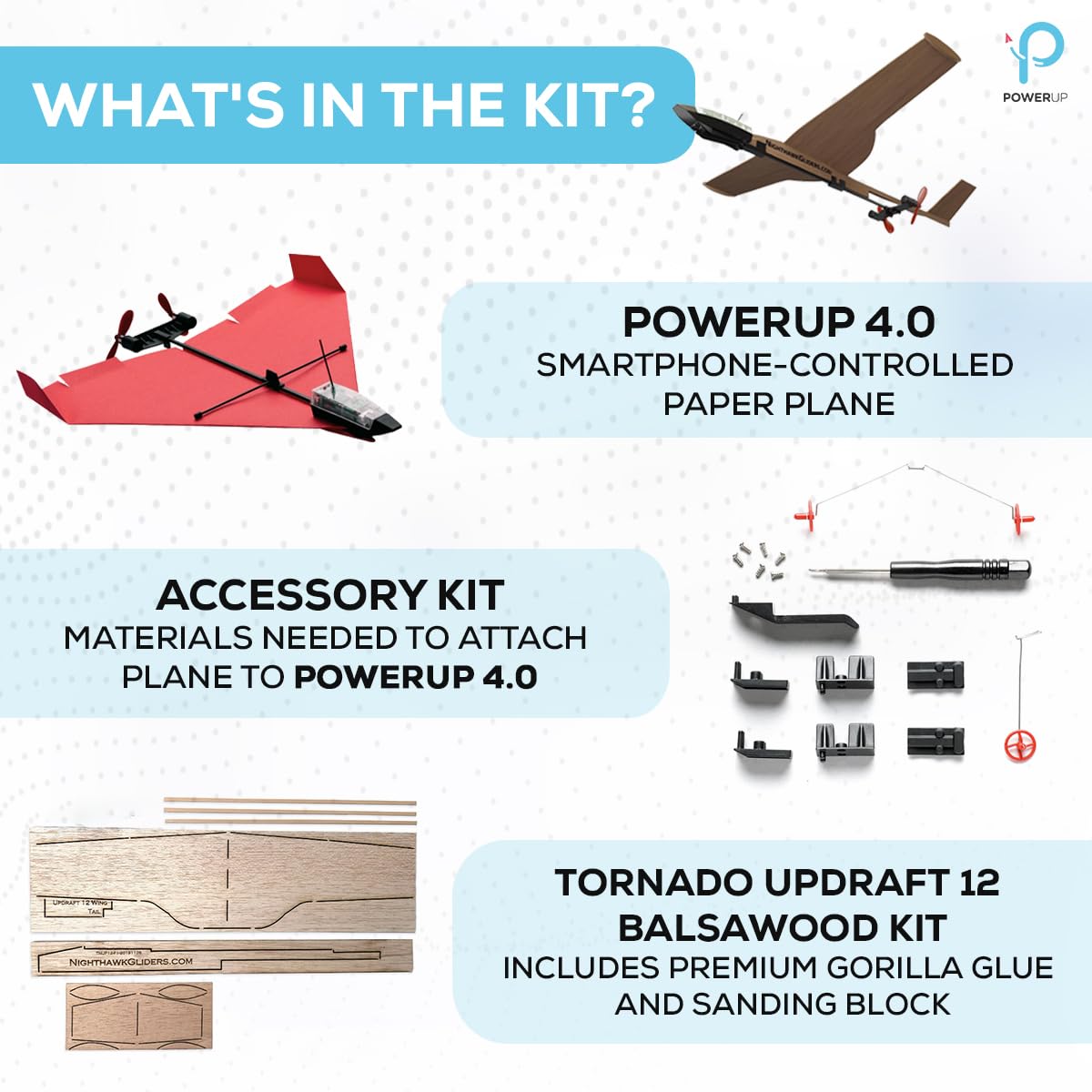 POWERUP 4.0 The Next-Generation Smartphone Controlled Paper Airplane Kit, RC Controlled. Easy to Fly with Autopilot &amp; Gyro Stabilizer. for Hobbyists, Pilots, Tinkerers.