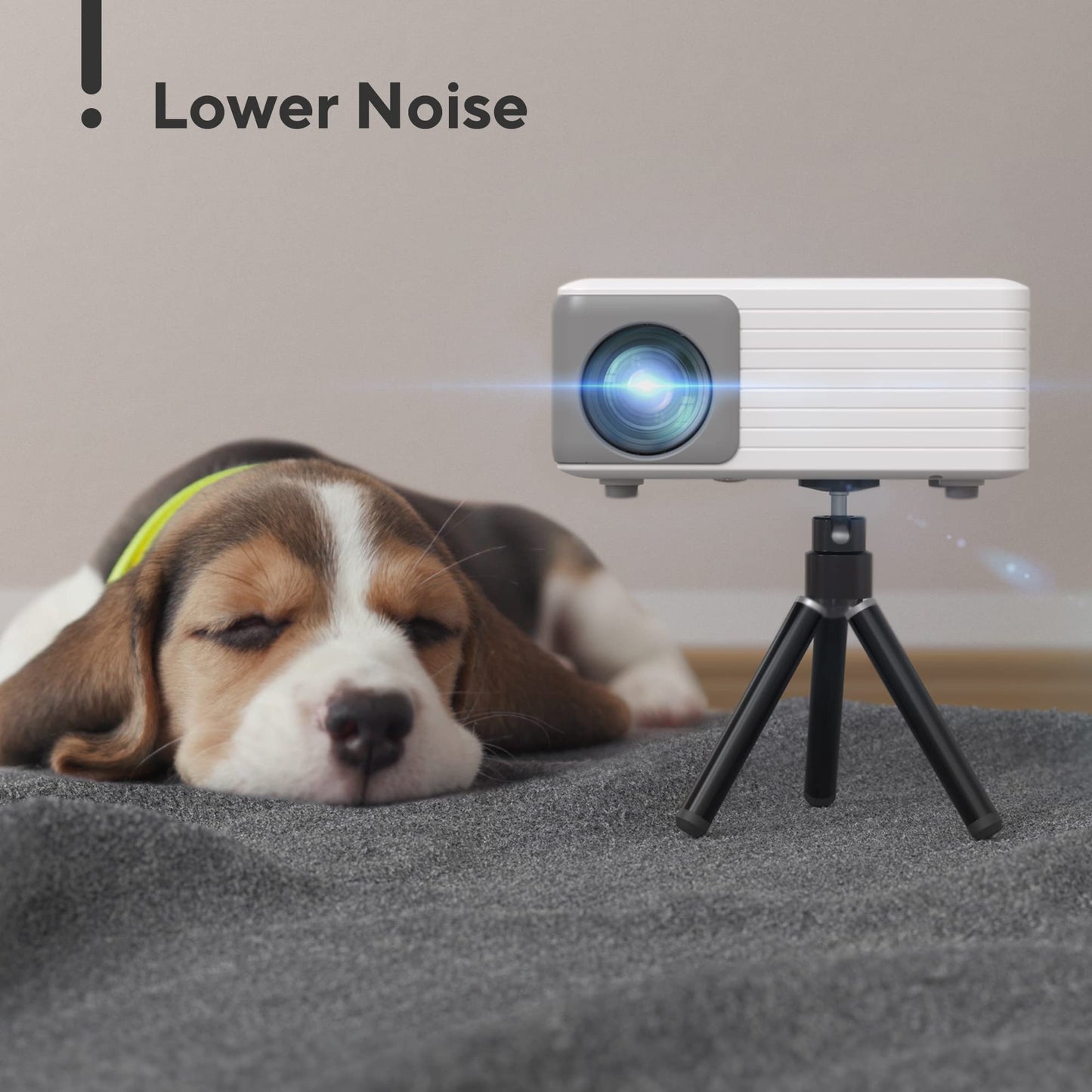 Mini Projector with WiFi and Bluetooth, 1080P Supported Projector with Projector Stand, Portable Movie Projector for Home Theater/Outdoor, Compatible with iOS/Android/Laptop/TV Stick/HDMI/PS5