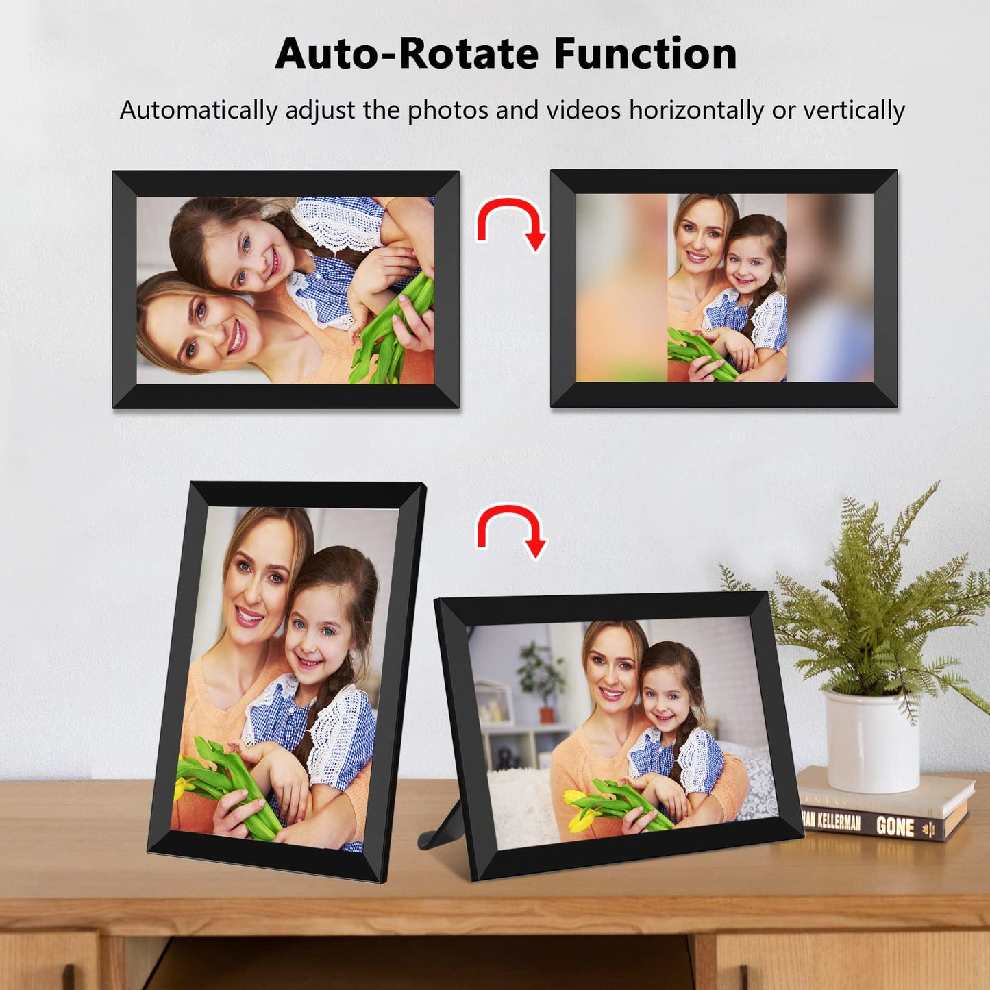 FRAMEO Digital Photo Frame, 10.1 Inch WiFi Digital Picture Frame with 1280x800 IPS HD Touch Screen, 32GB Storage Auto-Rotate Wall Mountable Easy Share Photos or Videos via Frameo App from Anywhere