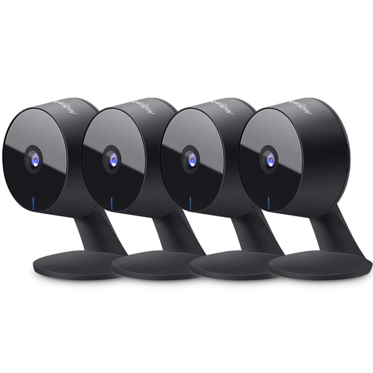 LaView Security Cameras 4pcs, Home Security Camera Indoor 1080P, Wi-Fi Cameras Wired for Pet, Motion Detection, Two-Way Audio, Night Vision, Phone App, Works with Alexa, iOS &amp; Android &amp; Web Access