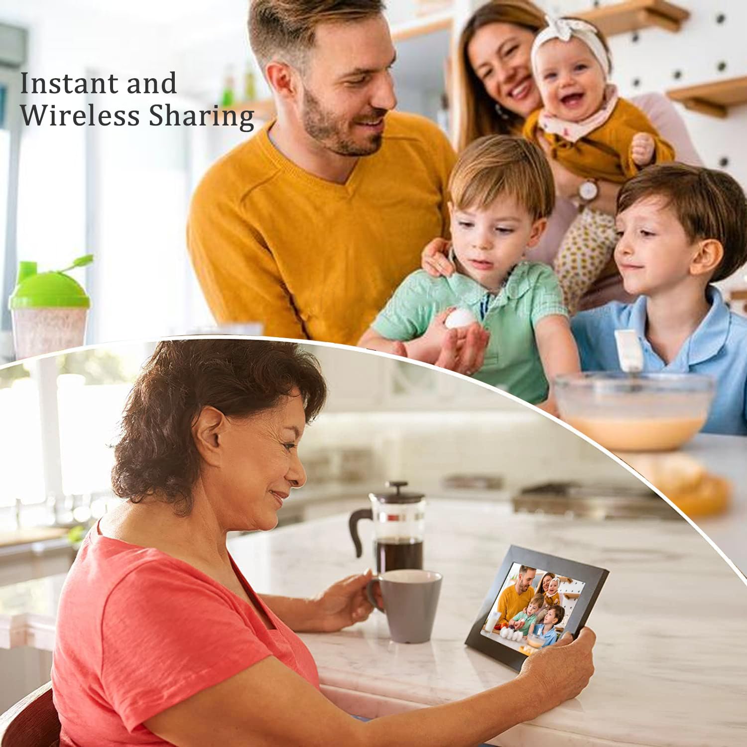 Digital Picture Frame WiFi 10.1 Inch Smart Digital Photo Frame with 1280x800 IPS HD Touch Screen, Auto-Rotate and Slideshow, Easy Setup to Share Photos or Videos Remotely via App from Anywhere