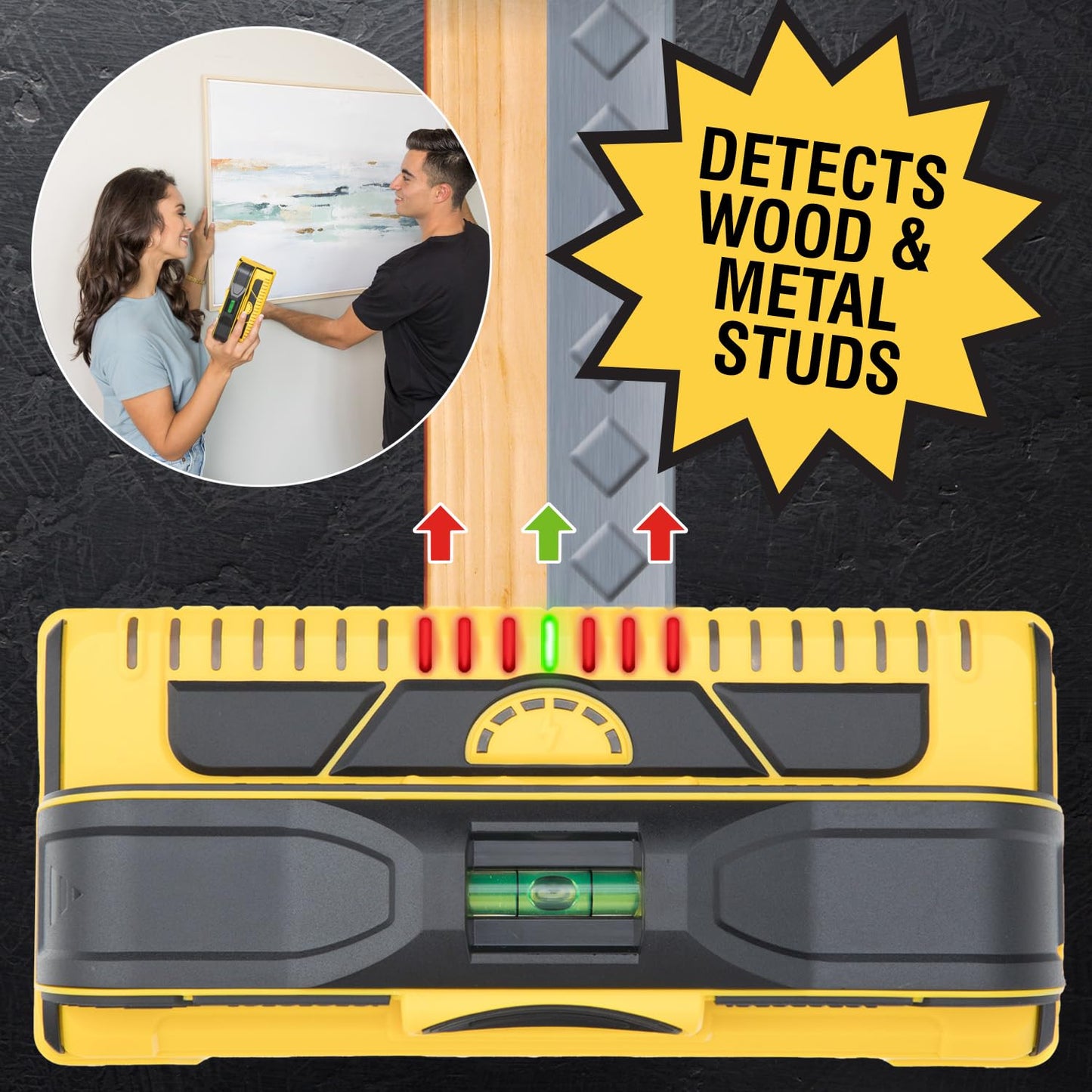 Franklin Sensors ProSensor M210 Stud Finder with 13-Sensors, Wood &amp; Metal Stud Detector/Wall Scanner, Live Wire Detection