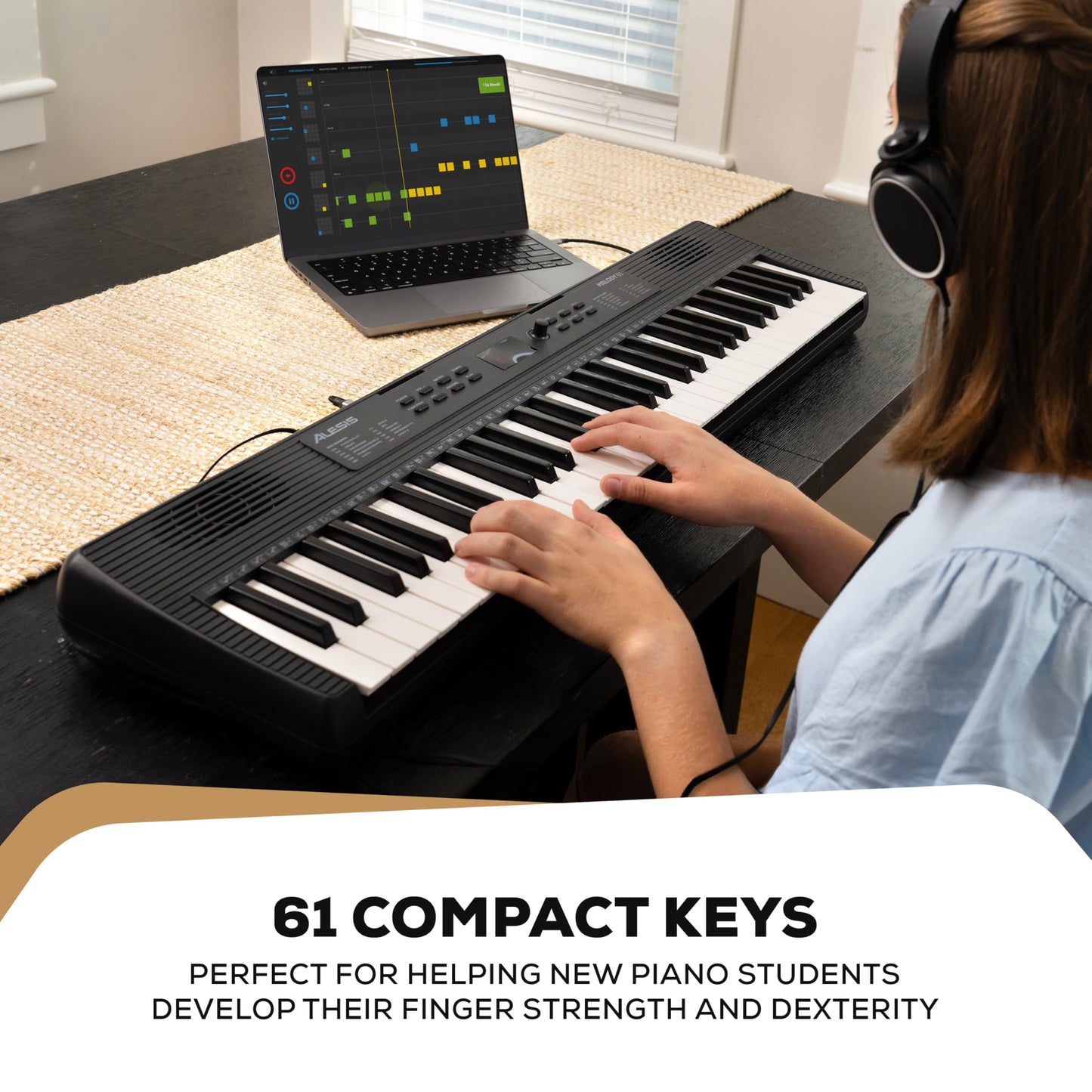 Alesis Melody 61 MK4 Keyboard Piano for Beginners with 61 Keys Speakers, Tablet/Sheet Music Stand, 300 Sounds and Music Lessons